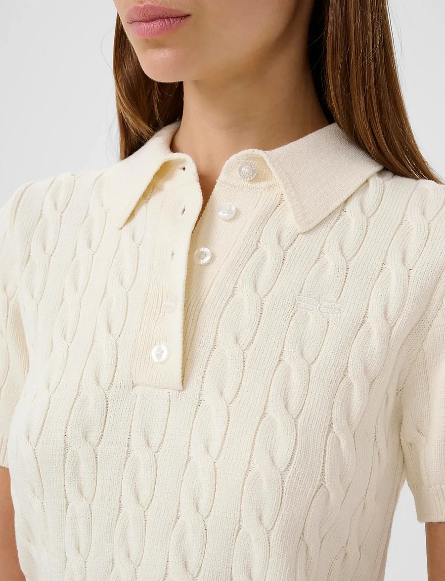 Gestuz - GZthilla polo pullover - striktrøjer - egret - 5