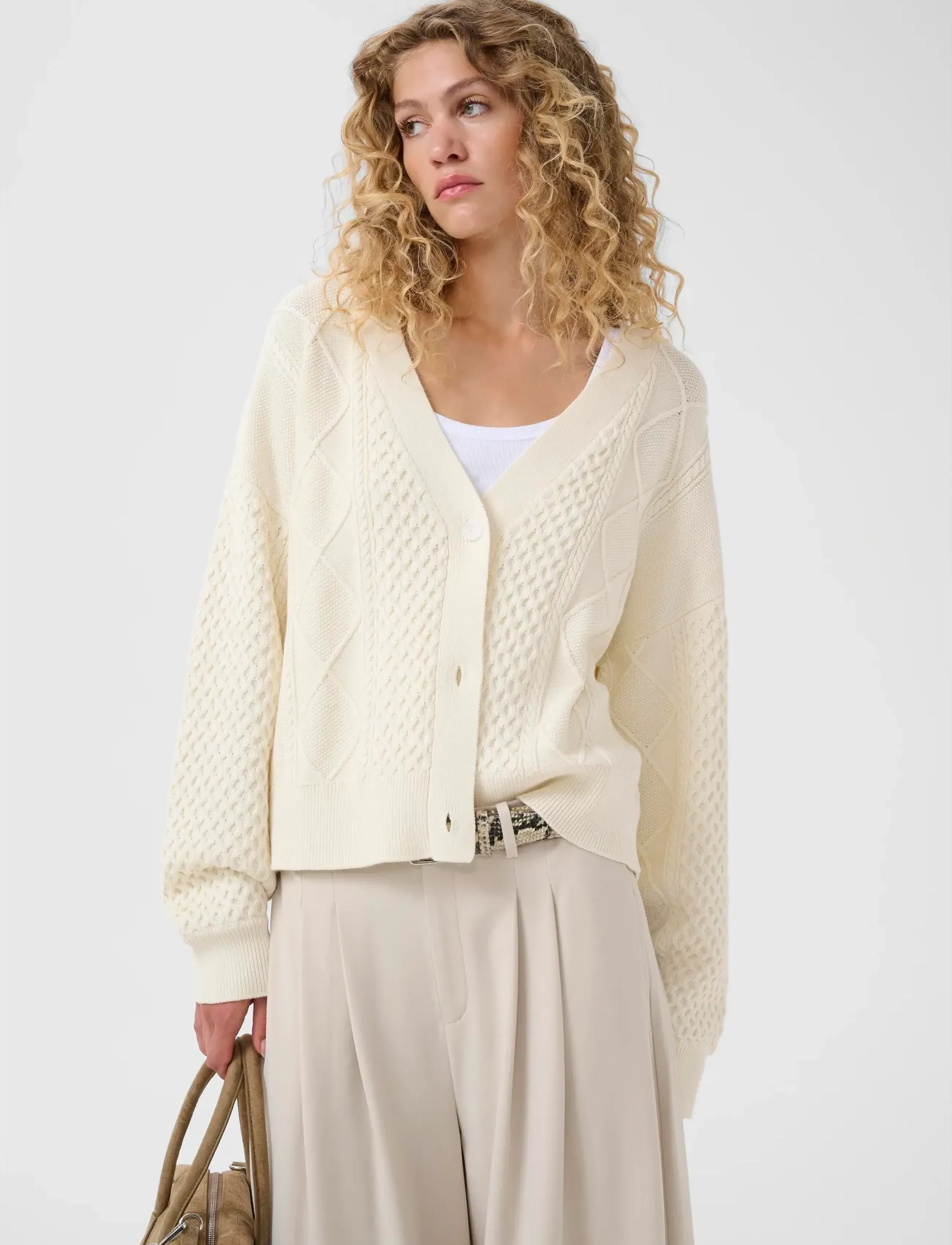 Gestuz Gzthilla Cardigan, XL, Cream, Strik > Cardigans, Dame