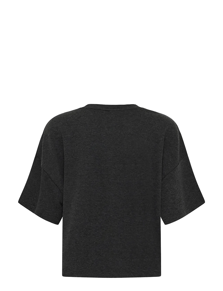 Gestuz - GZgilsa sweat tee - t-shirts - deep grey melange - 1