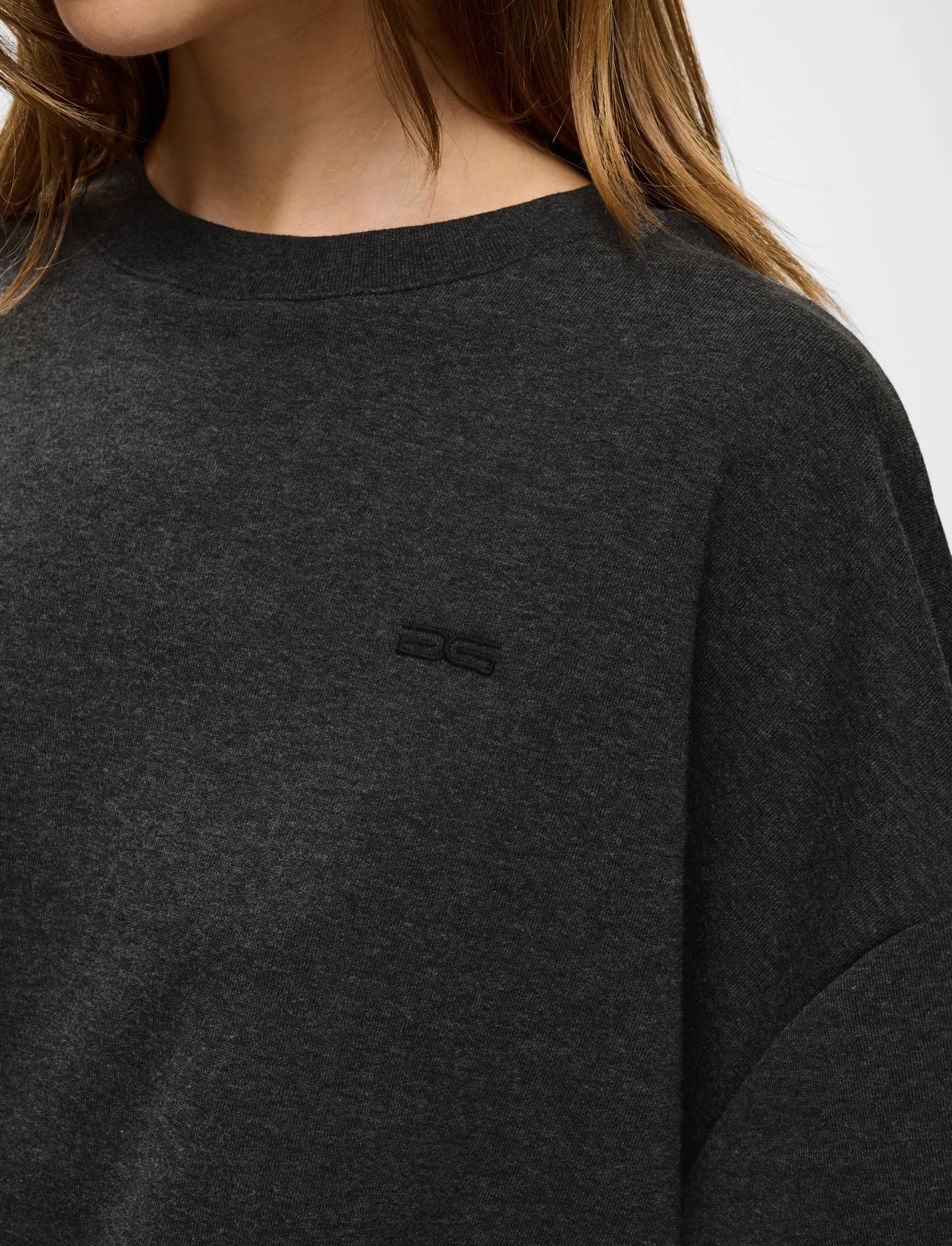 Gestuz - GZgilsa sweat tee - t-shirts - deep grey melange - 5