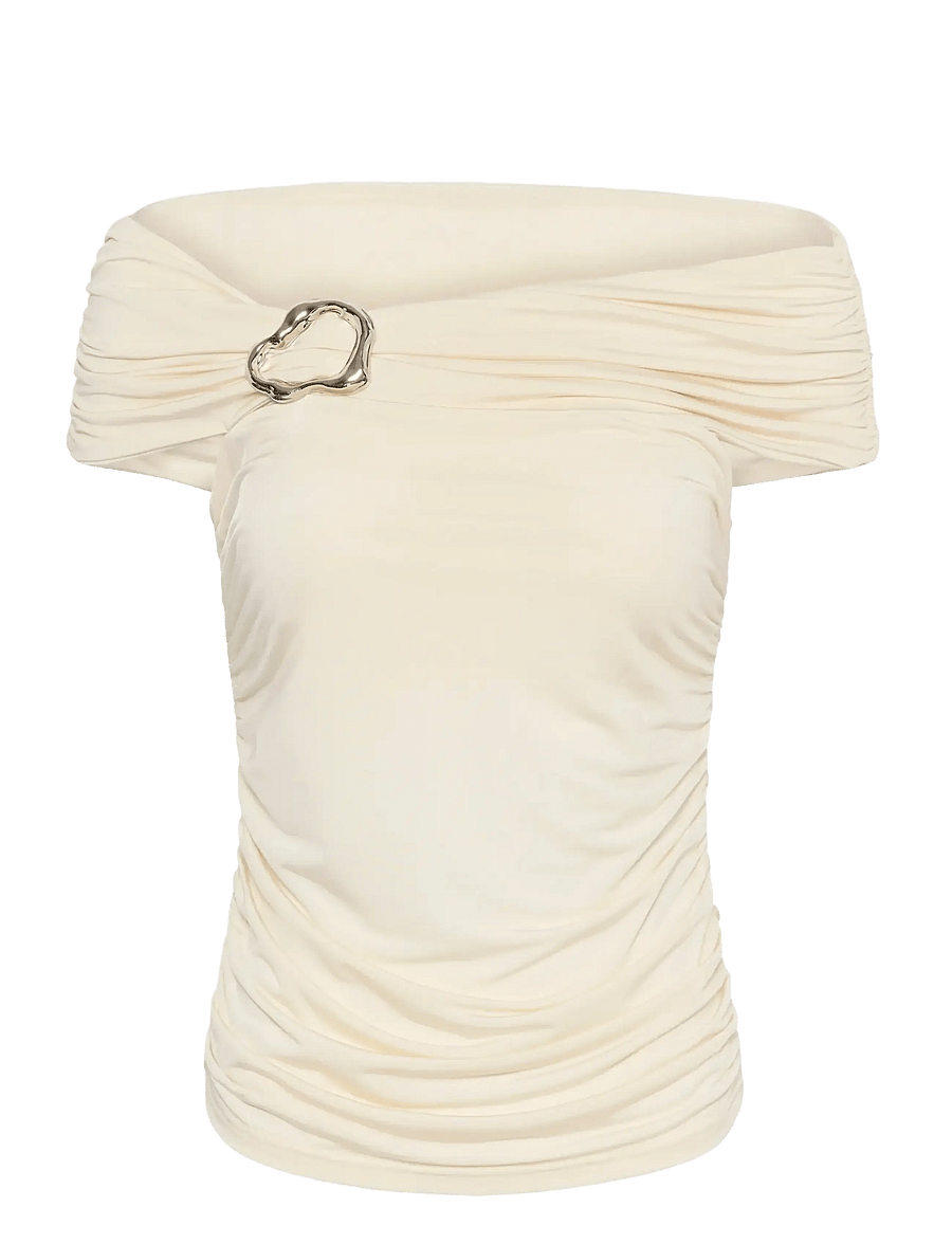 Gestuz - GZlaily off shoulder top - særlige begivenheder - egret - 1