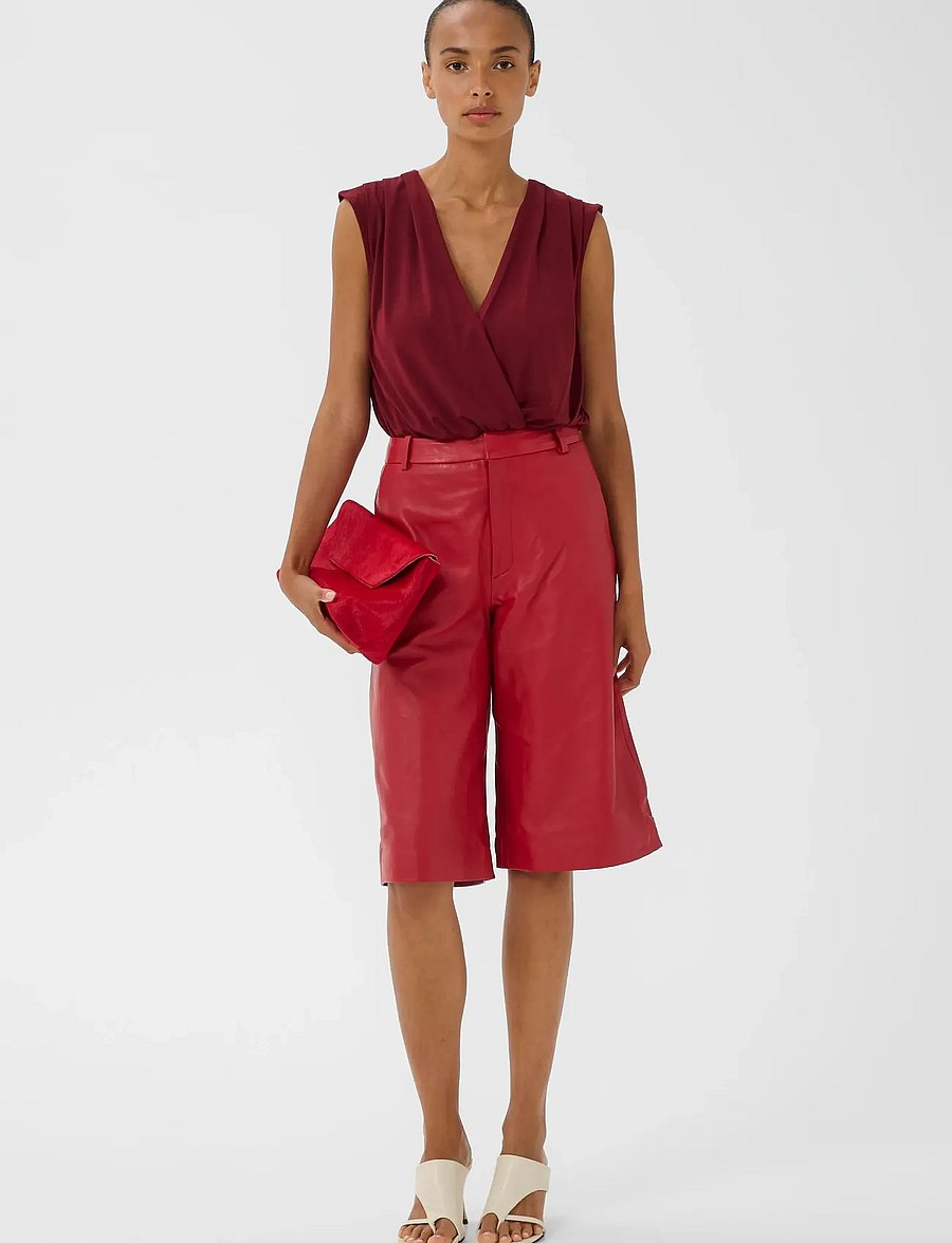 Gestuz - GZallis MW shorts - lühikesed nahkpüksid - tomato - 3