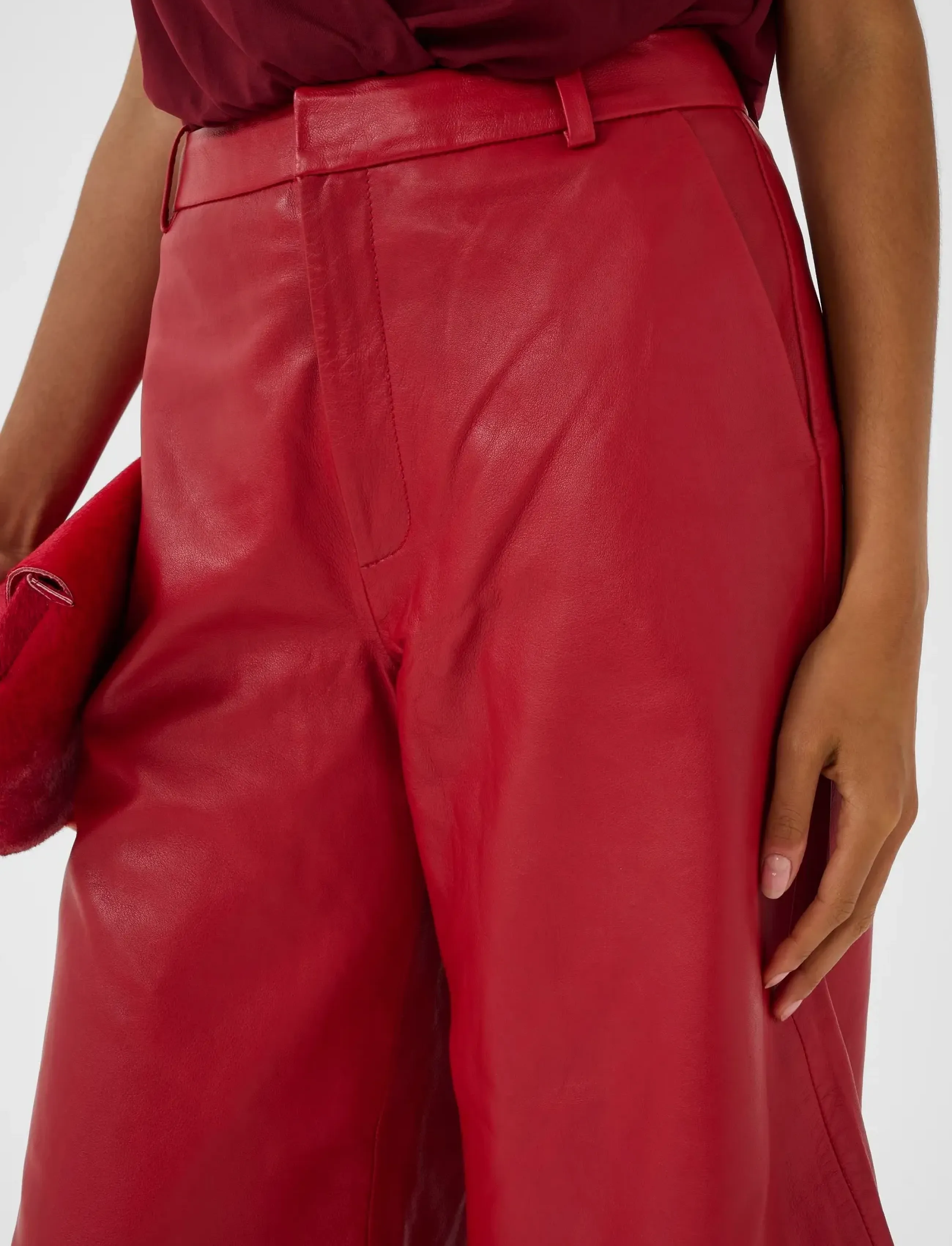 Gestuz - GZallis MW shorts - lædershorts - tomato - 5