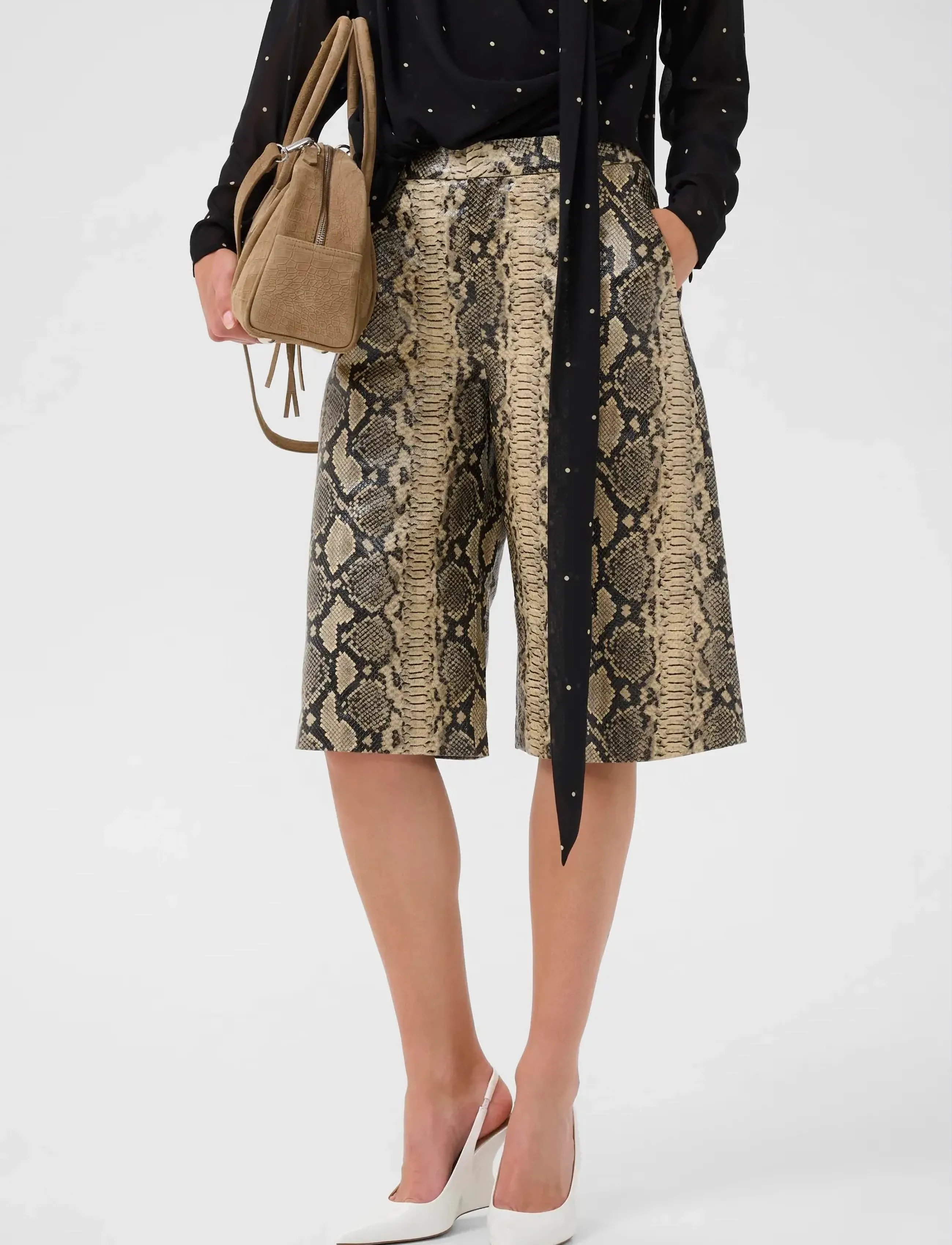 Gestuz GZallis MW snake shorts - Hosen - PALE KHAKI SNAKE / multi