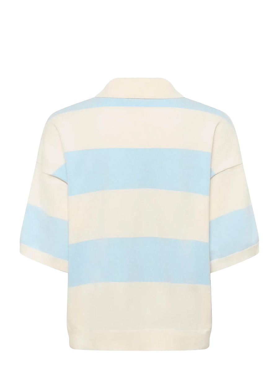 Gestuz - GZmaia ss polo pullover - poloshirts - blue finch striped - 2