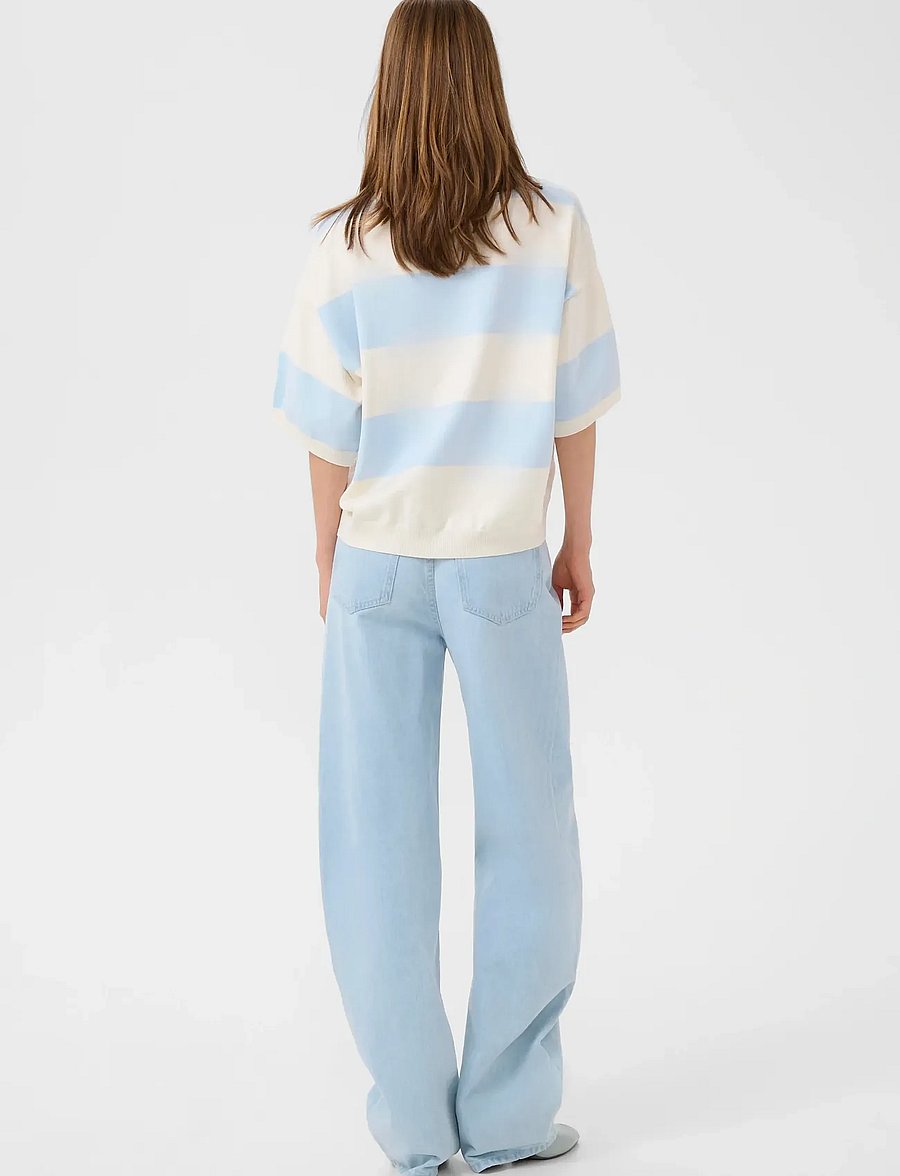 Gestuz - GZmaia ss polo pullover - poloshirts - blue finch striped - 4