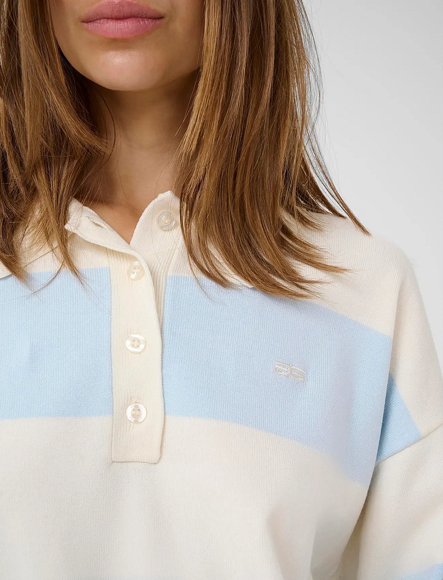 Gestuz - GZmaia ss polo pullover - poloshirts - blue finch striped - 5