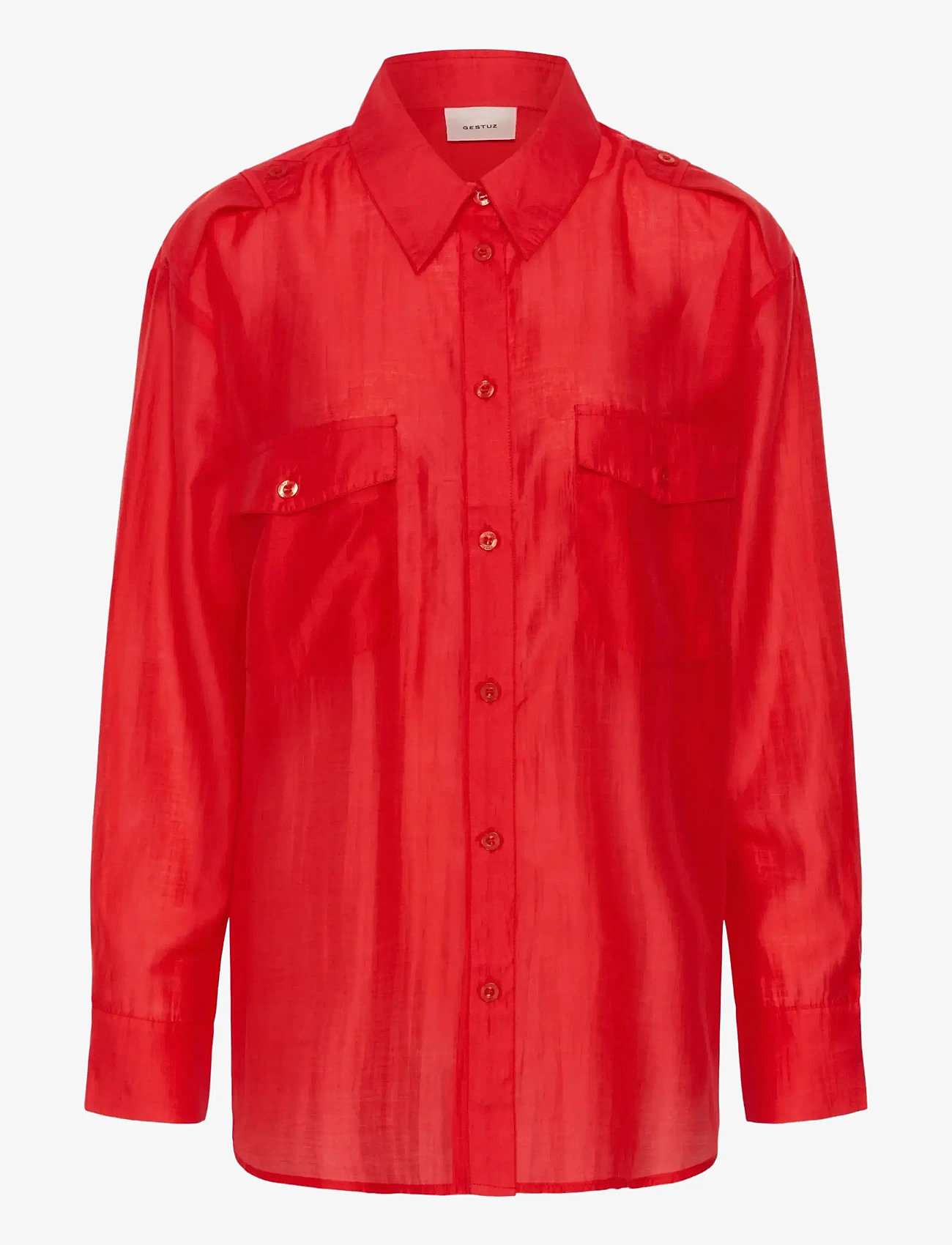 Gestuz - GZsiora LS shirt - langærmede skjorter - tomato - 1