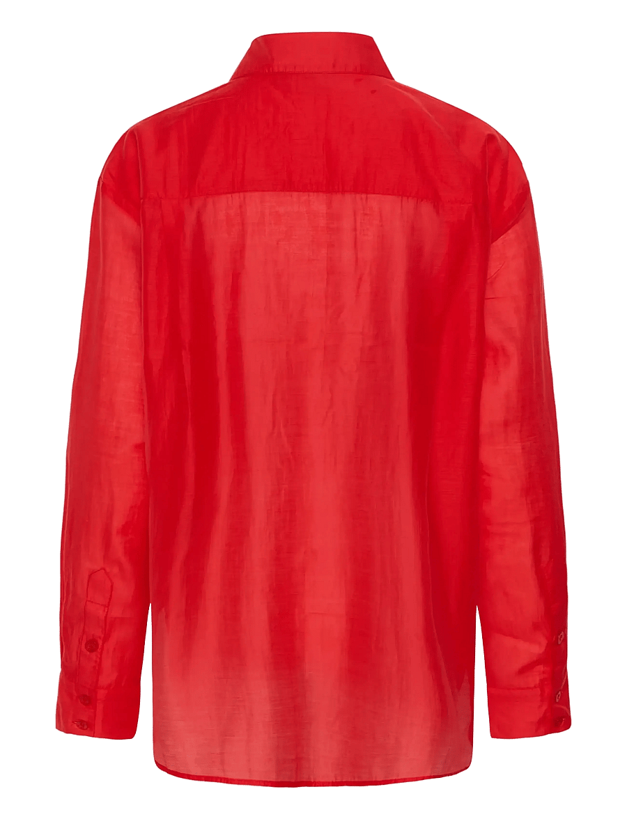 Gestuz - GZsiora LS shirt - langærmede skjorter - tomato - 2