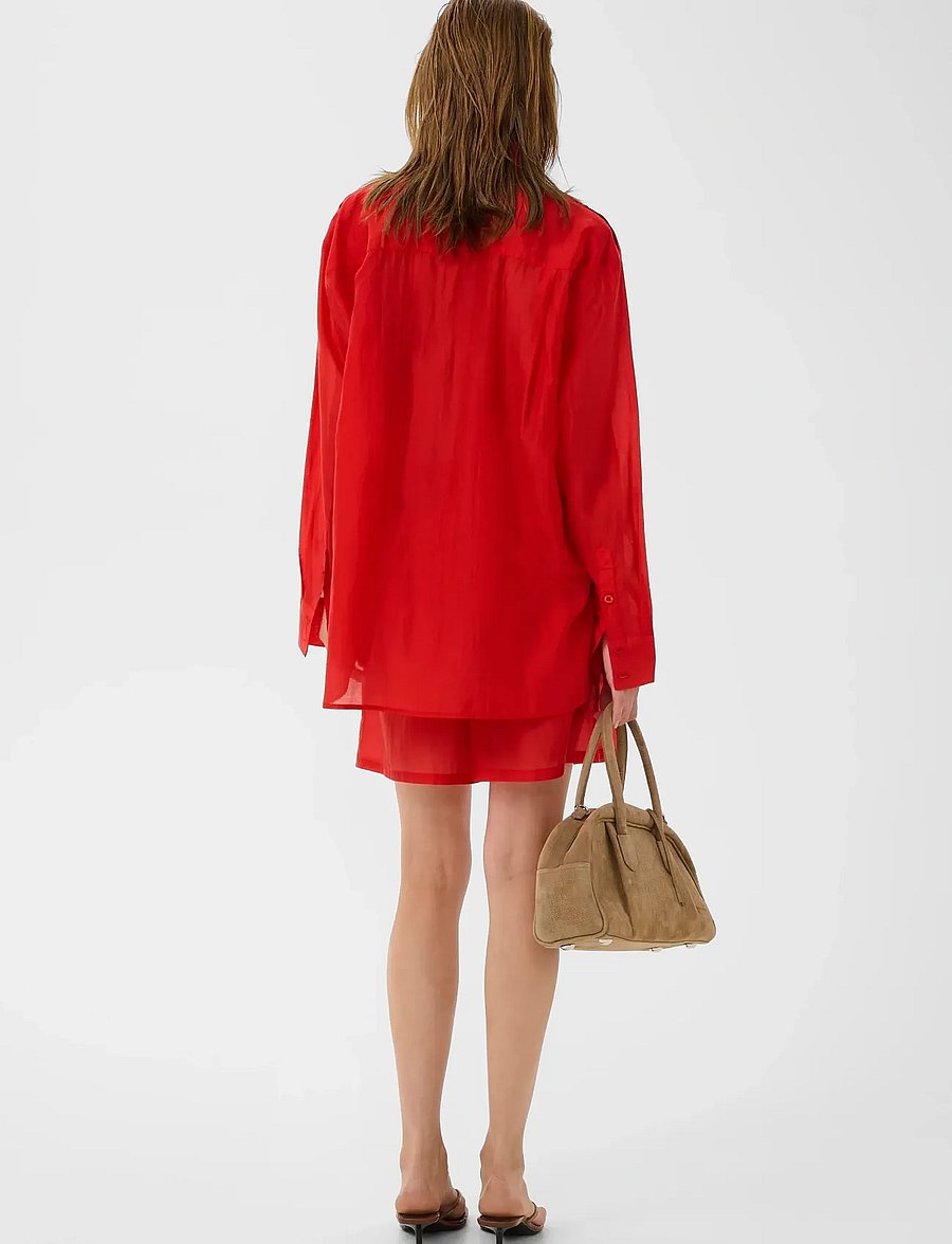 Gestuz - GZsiora LS shirt - langærmede skjorter - tomato - 4
