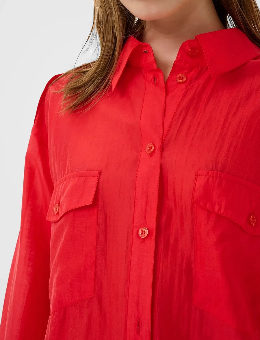 Gestuz - GZsiora LS shirt - langærmede skjorter - tomato - 5