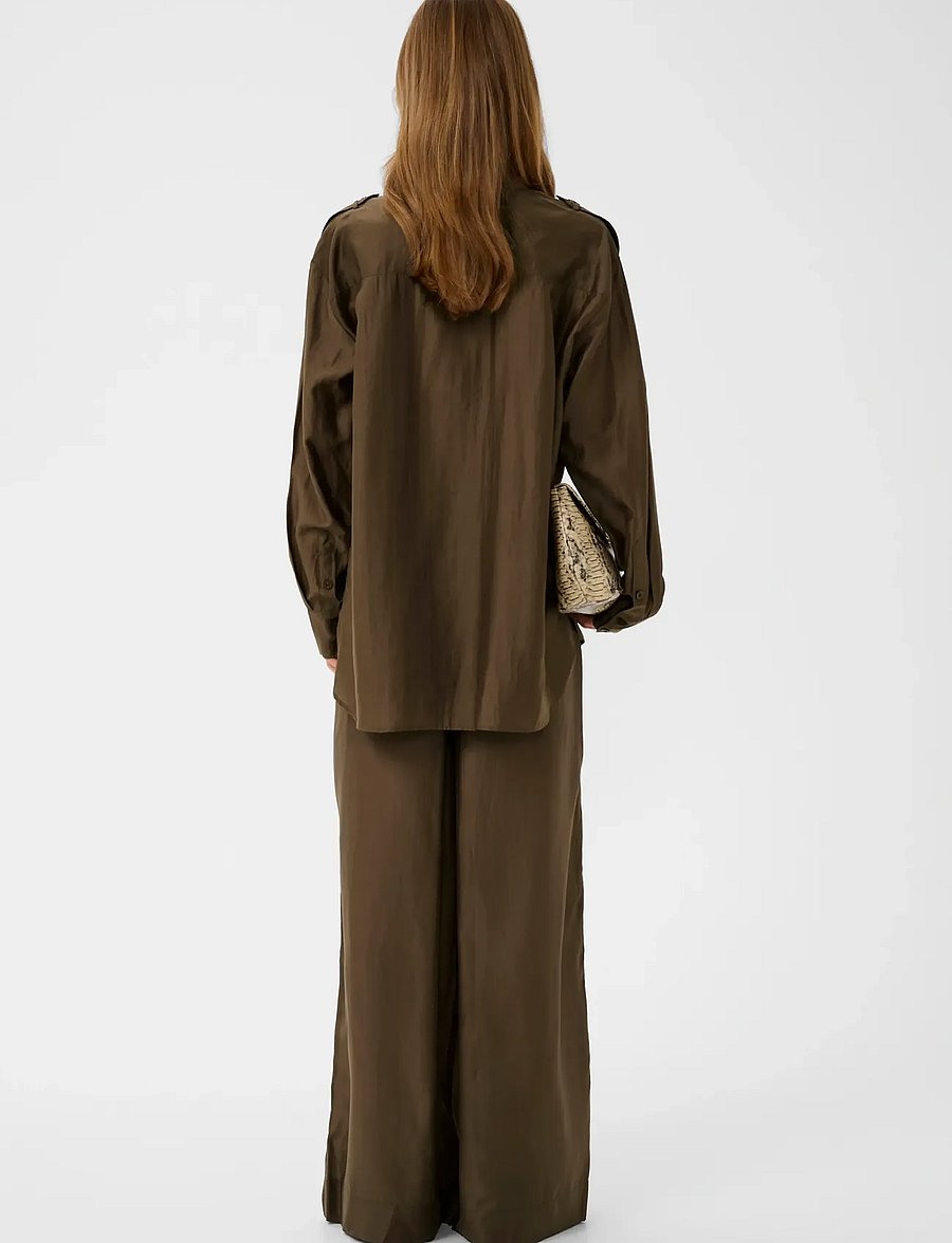 Gestuz - GZsiora HW pants - bukser med brede ben - rain drum - 4
