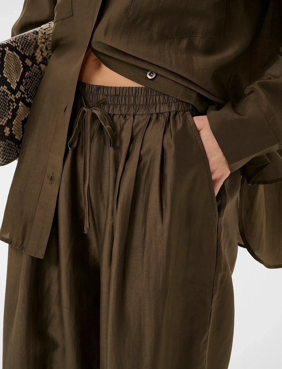Gestuz - GZsiora HW pants - bukser med brede ben - rain drum - 5