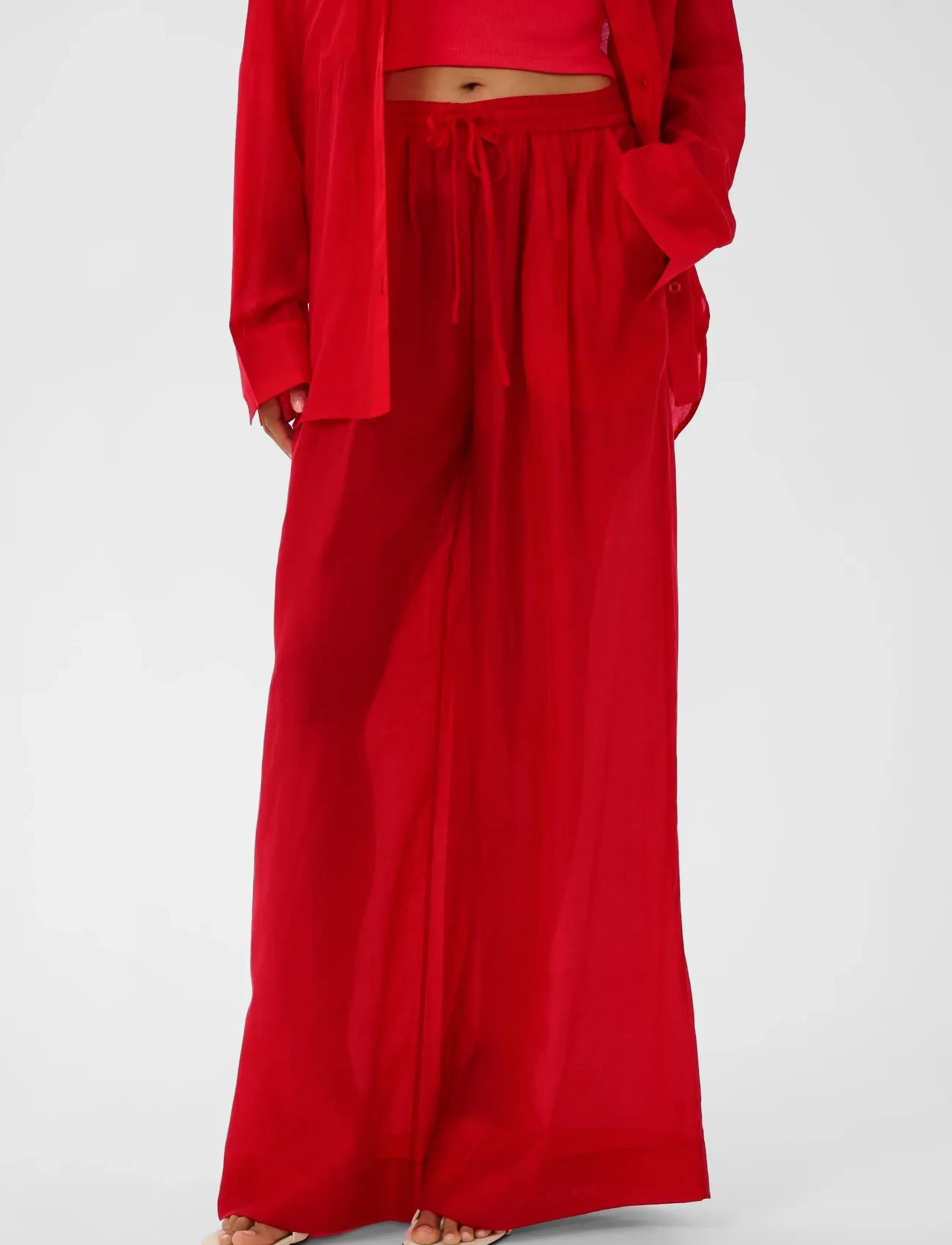 Gestuz Gzsiora Hw Pants, 40, Trousers, Rot - Wide Leg, Frauen