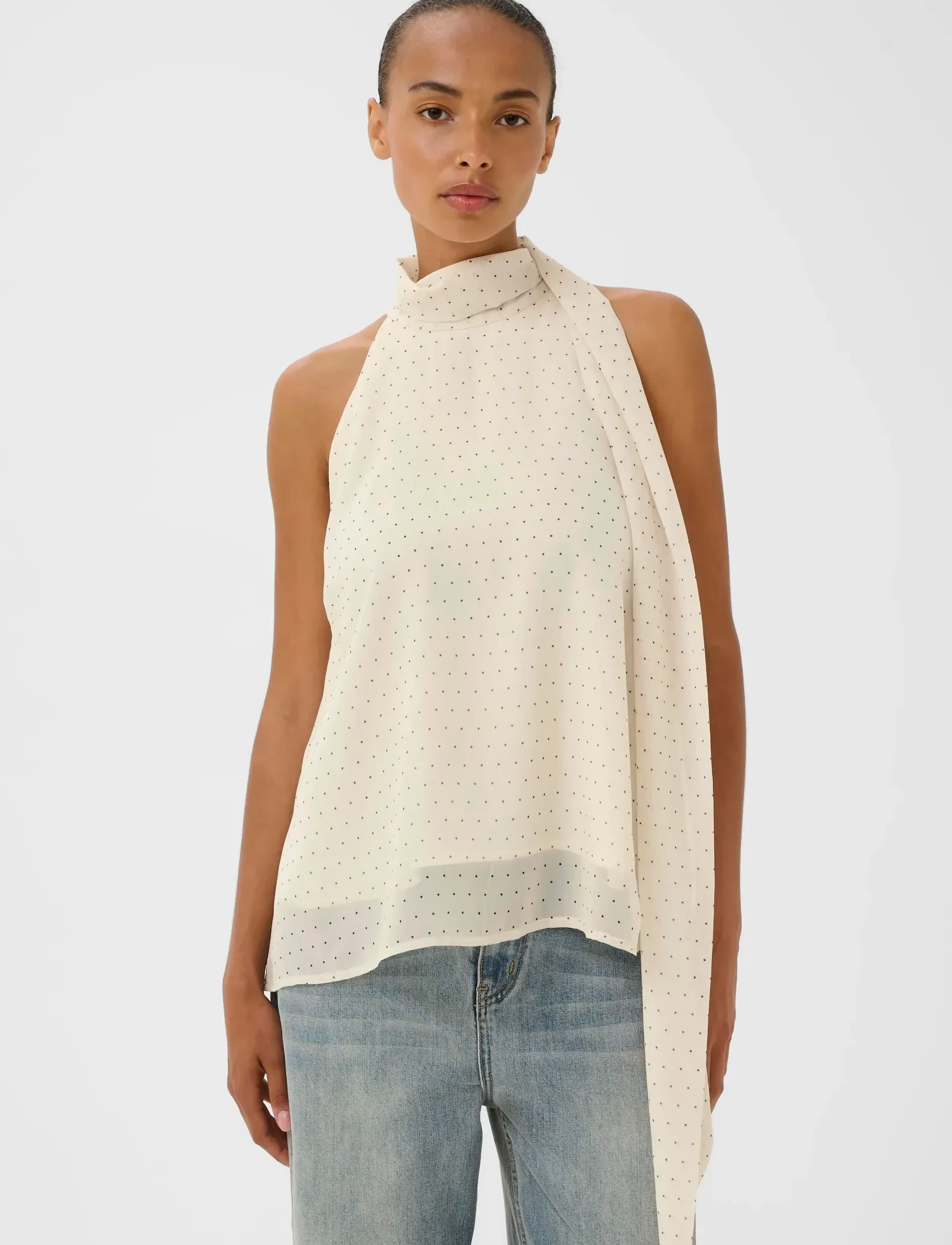Gestuz GZdorah P top - Blouses - BIRCH DOT / cream