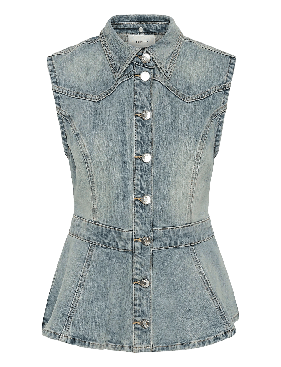 Gestuz - GZnoma SL shirt - jeanshemden - vintage mid blue wash - 1