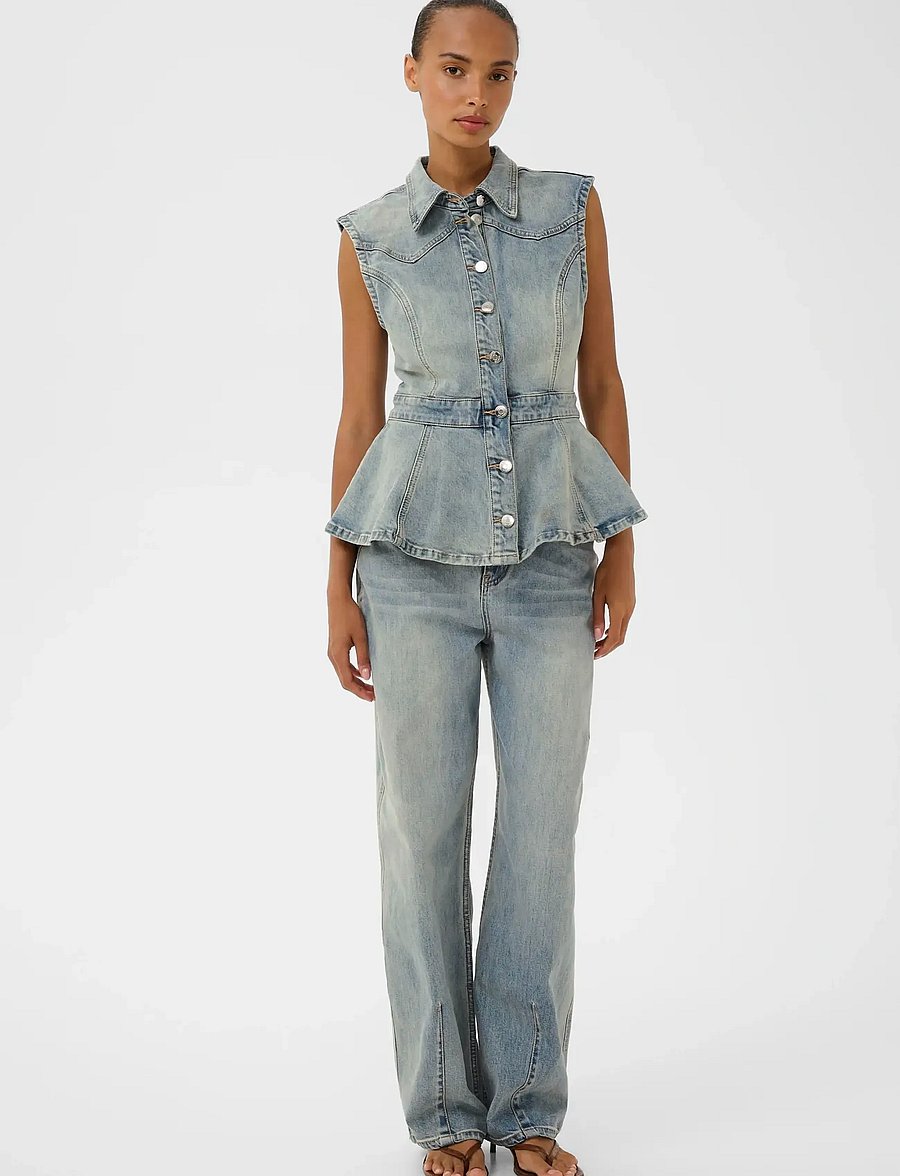 Gestuz - GZnoma SL shirt - jeanshemden - vintage mid blue wash - 3