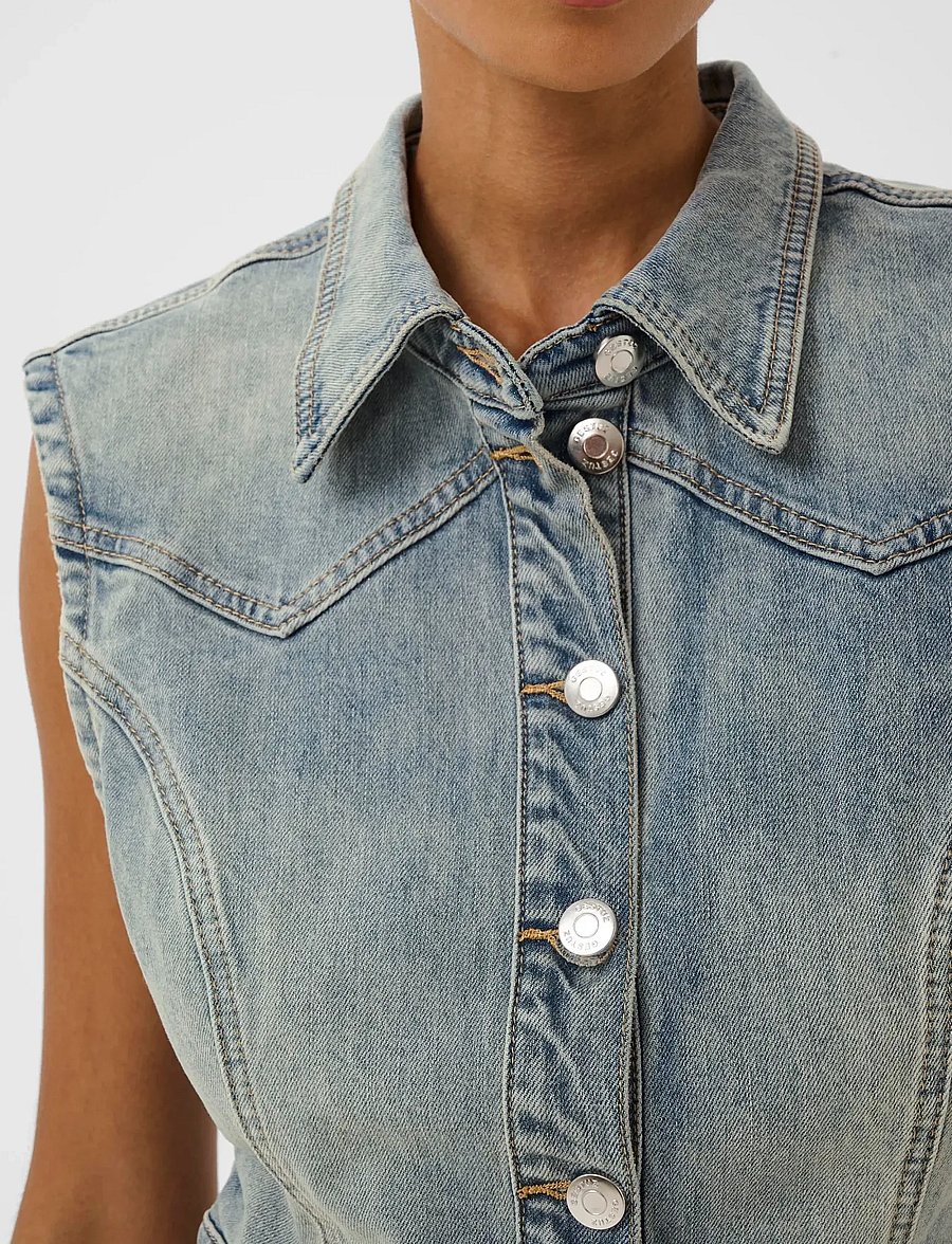 Gestuz - GZnoma SL shirt - jeanshemden - vintage mid blue wash - 5
