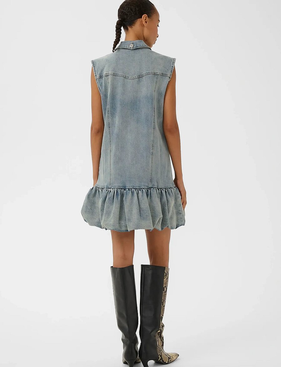 Gestuz - GZnoma dress - skjortklänningar - vintage mid blue wash - 4