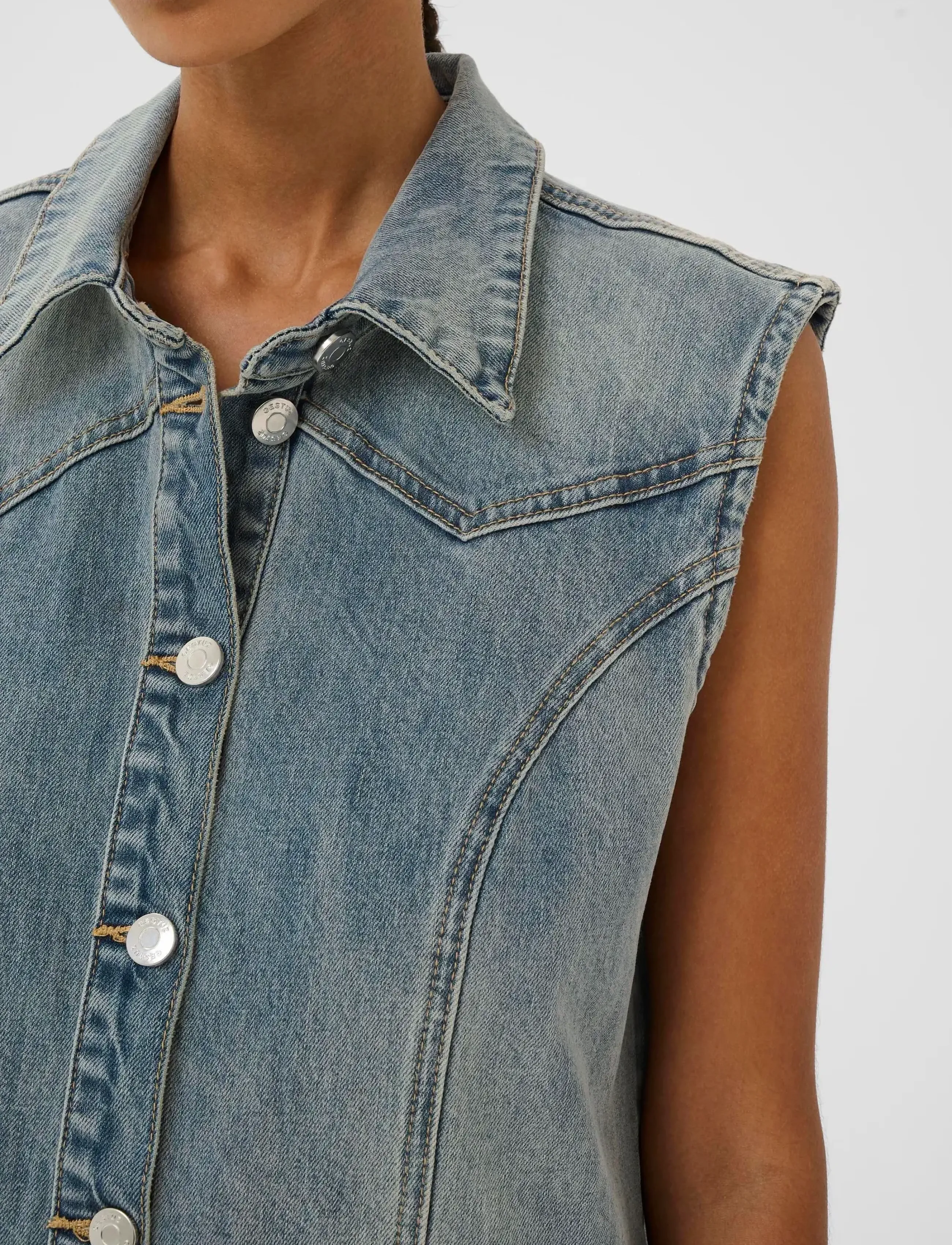 Gestuz - GZnoma dress - hemdkleider - vintage mid blue wash - 5