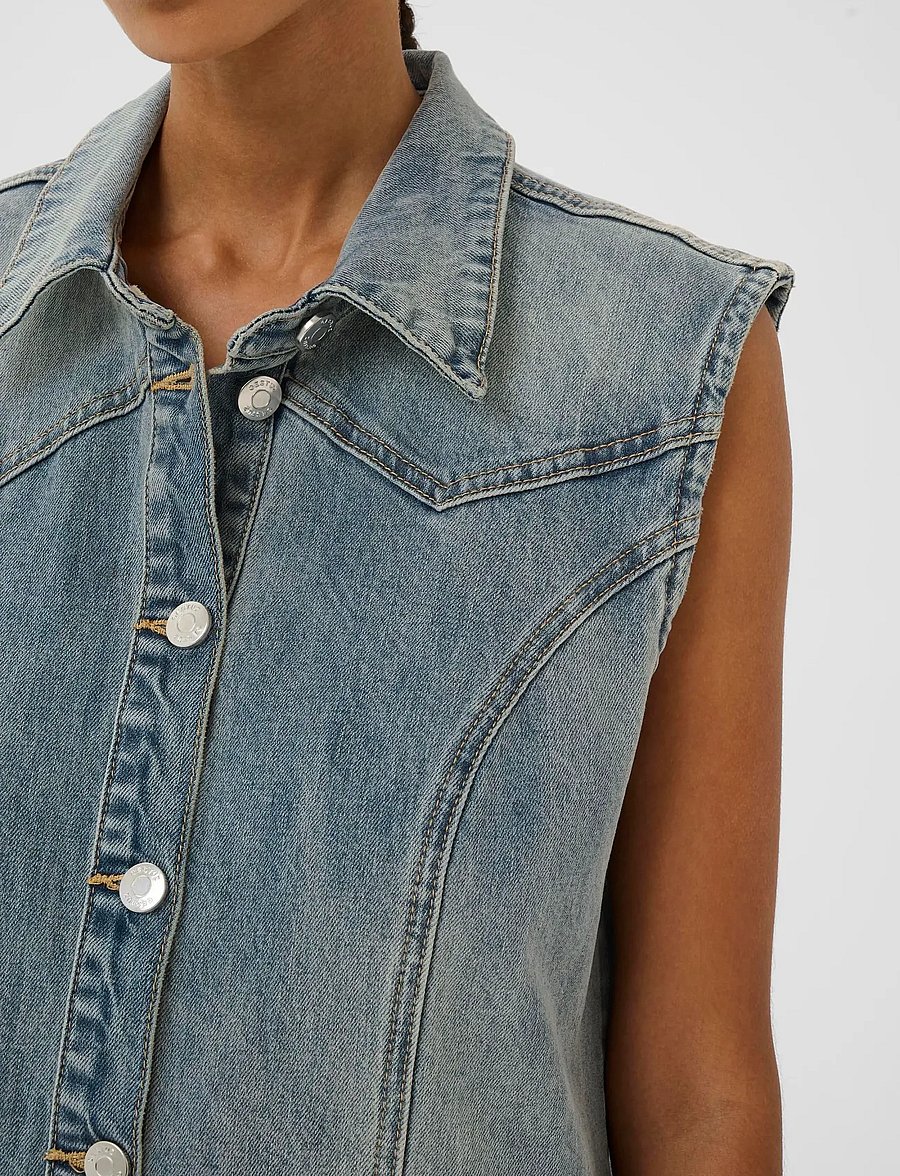 Gestuz - GZnoma dress - skjortklänningar - vintage mid blue wash - 5