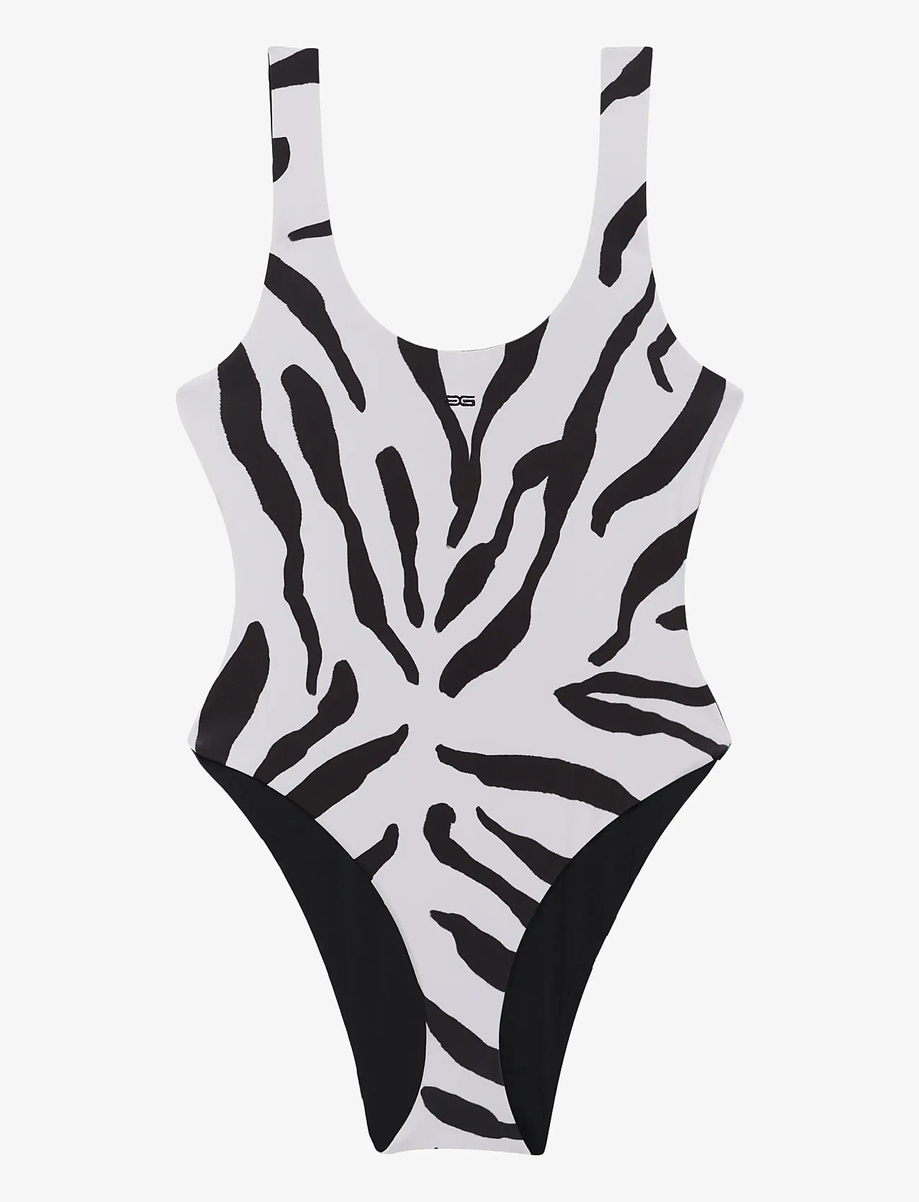 Gestuz - GZzaiba swimsuit - badedragter - graphic black white animal - 1