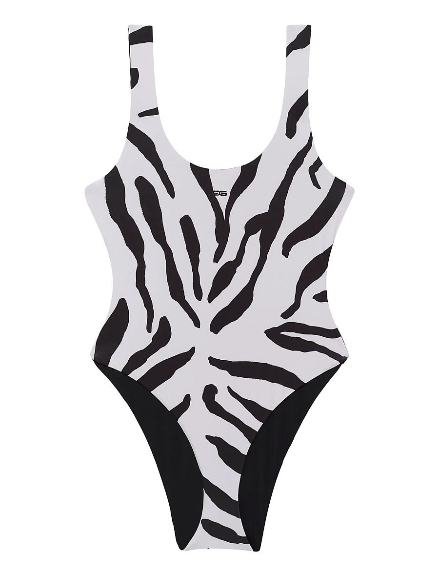 Gestuz - GZzaiba swimsuit - swimsuits - graphic black white animal - 1