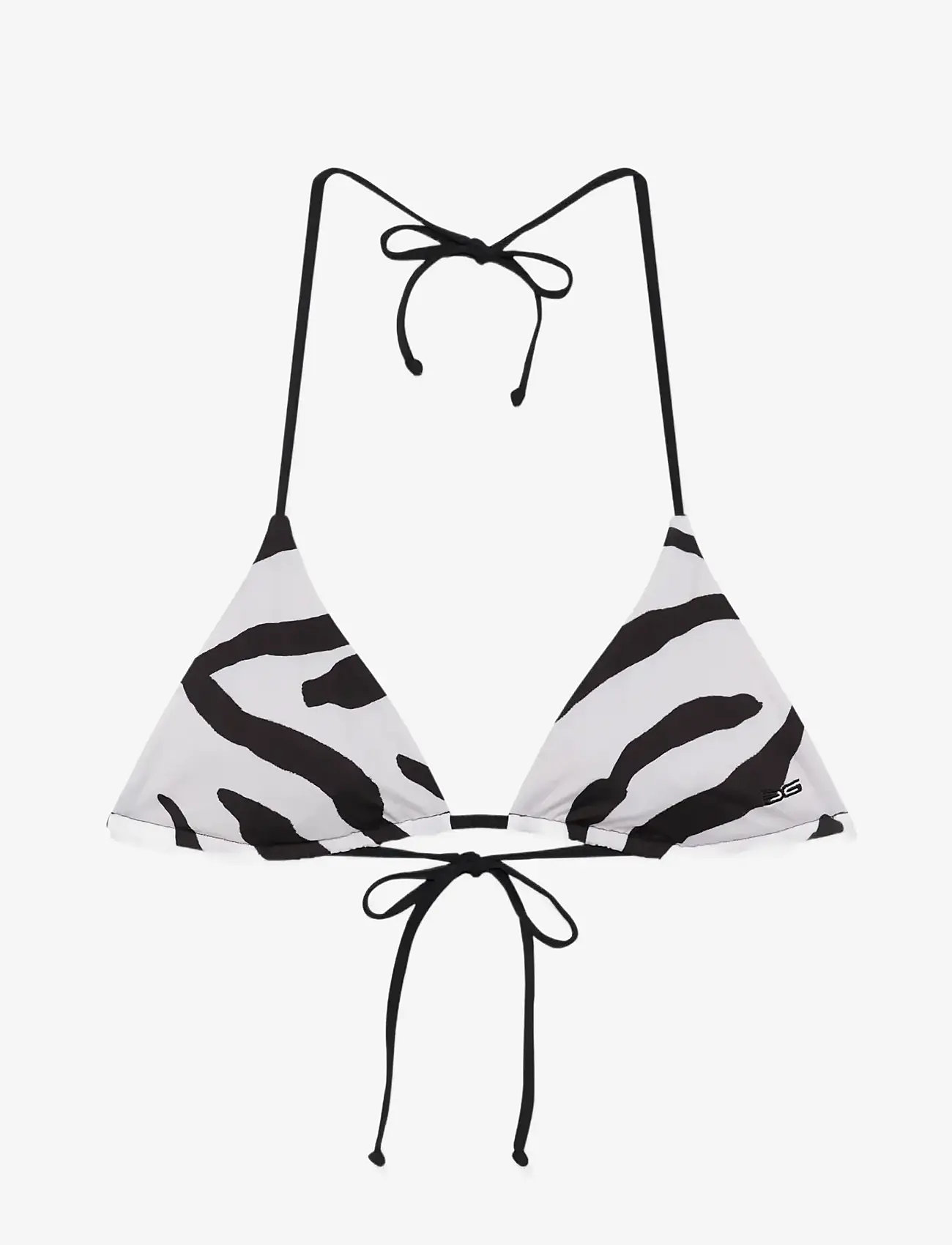 Gestuz - GZzaiba bikini top - trekantsbikinier - graphic black white animal - 1