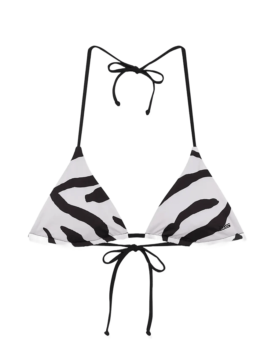 Gestuz - GZzaiba bikini top - Þríhyrnings bikini - graphic black white animal - 1