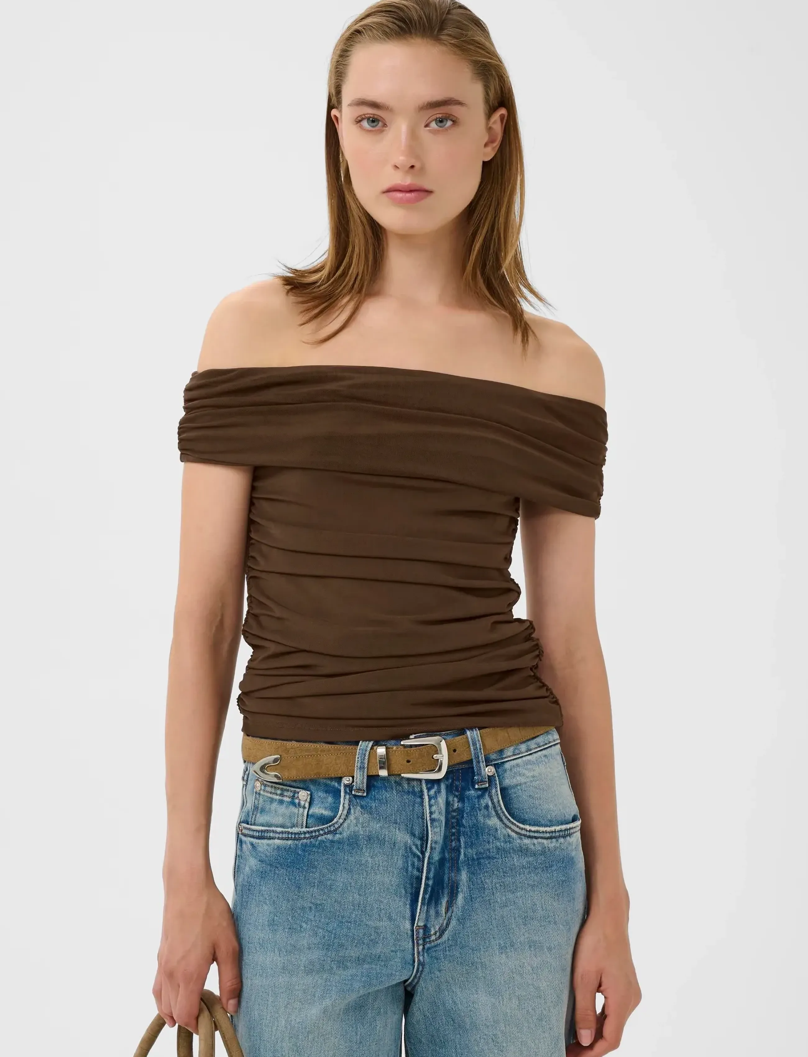 Gestuz Gzsamera Top, XL, T-shirts & Oberteile, Braun - Short-sleeved, Frauen