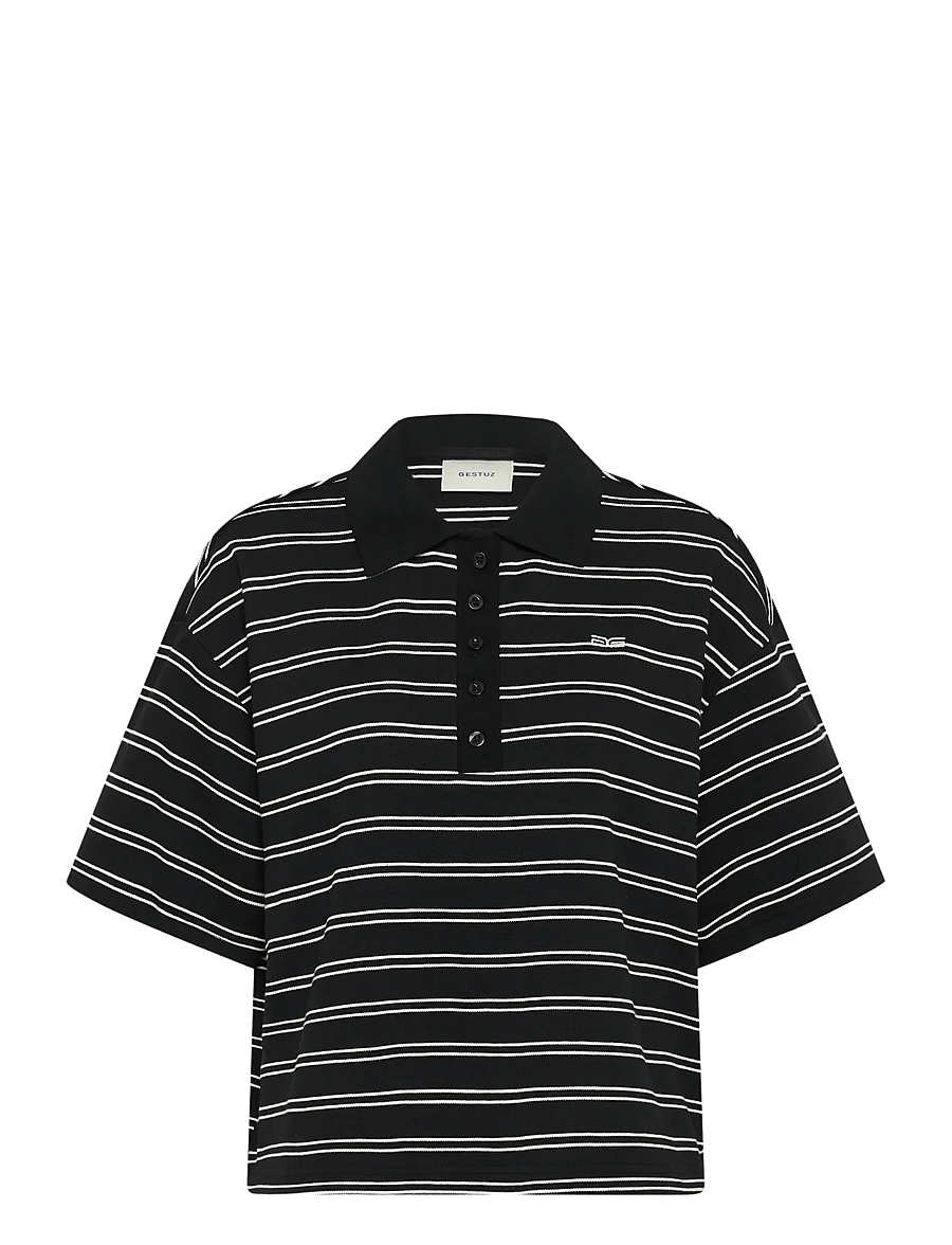 Gestuz - GZpilova polo tee - pikéer - black white striped - 1