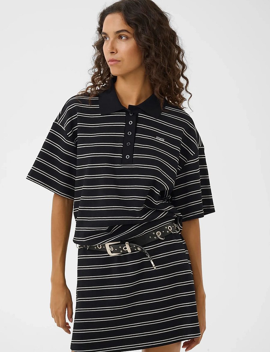 Gestuz - GZpilova polo tee - pikéer - black white striped - 0