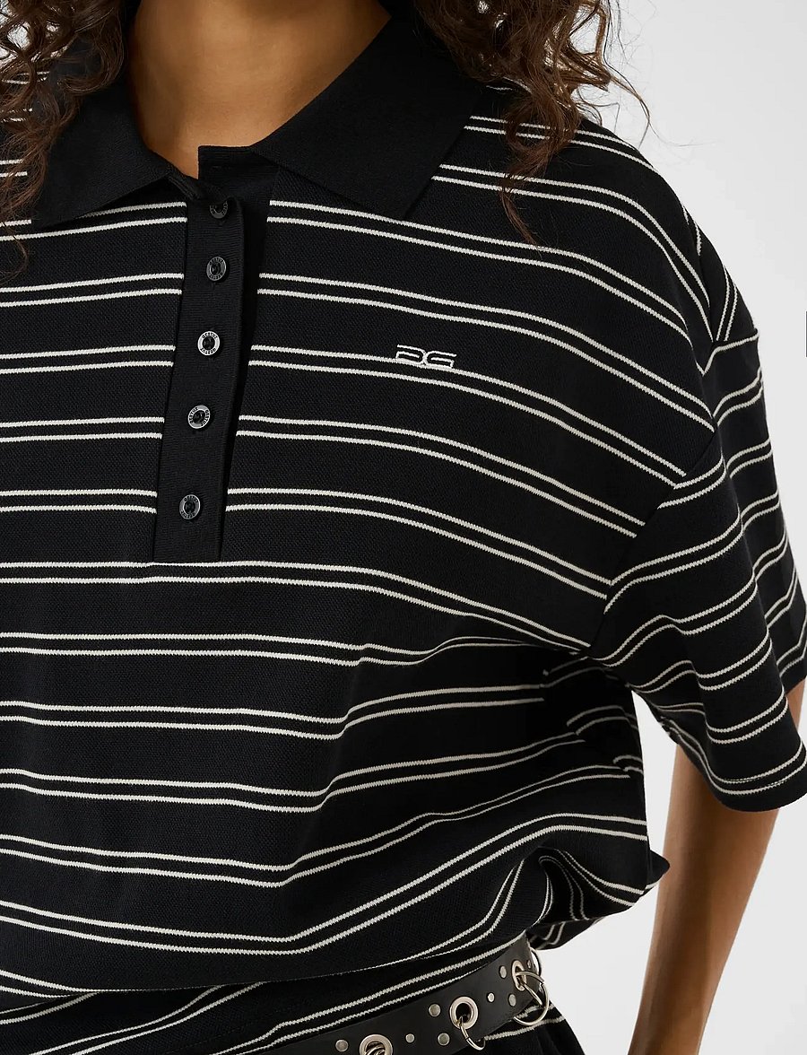 Gestuz - GZpilova polo tee - pikéer - black white striped - 5