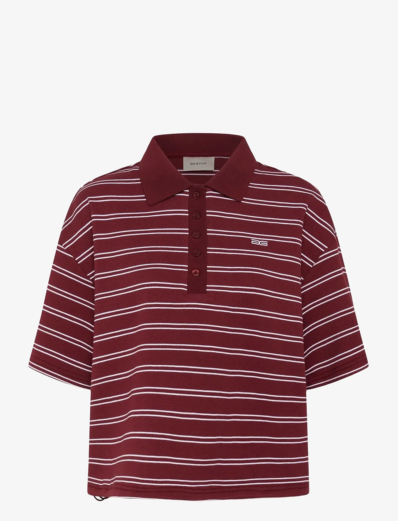 Gestuz - GZpilova polo tee - poloshirts - cabernet striped - 1
