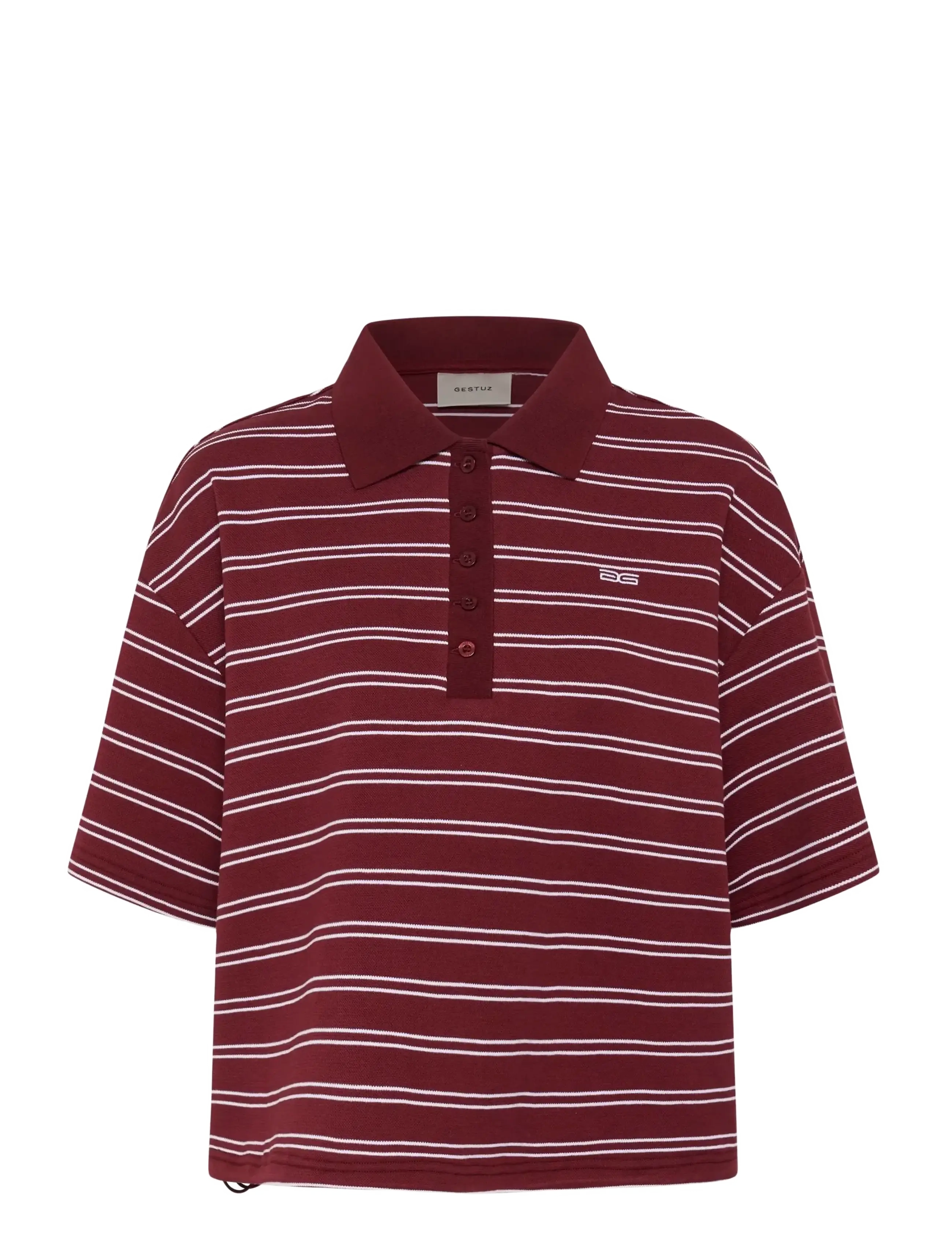 Gestuz GZpilova polo tee - T-Shirts & Tops - CABERNET STRIPED / burgundy