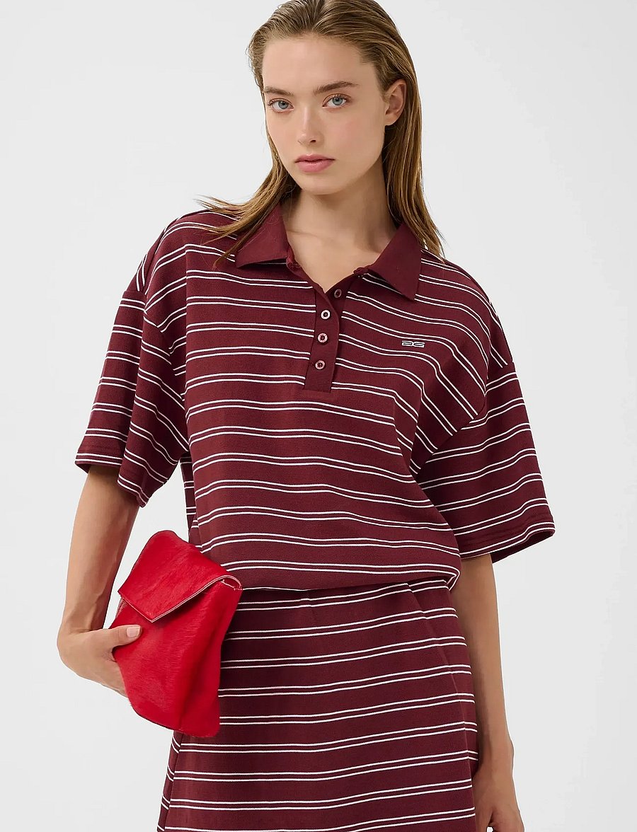 Gestuz - GZpilova polo tee - polo shirts - cabernet striped - 0
