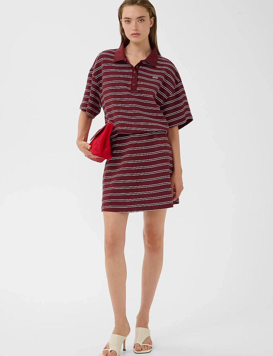 Gestuz - GZpilova polo tee - polo shirts - cabernet striped - 3