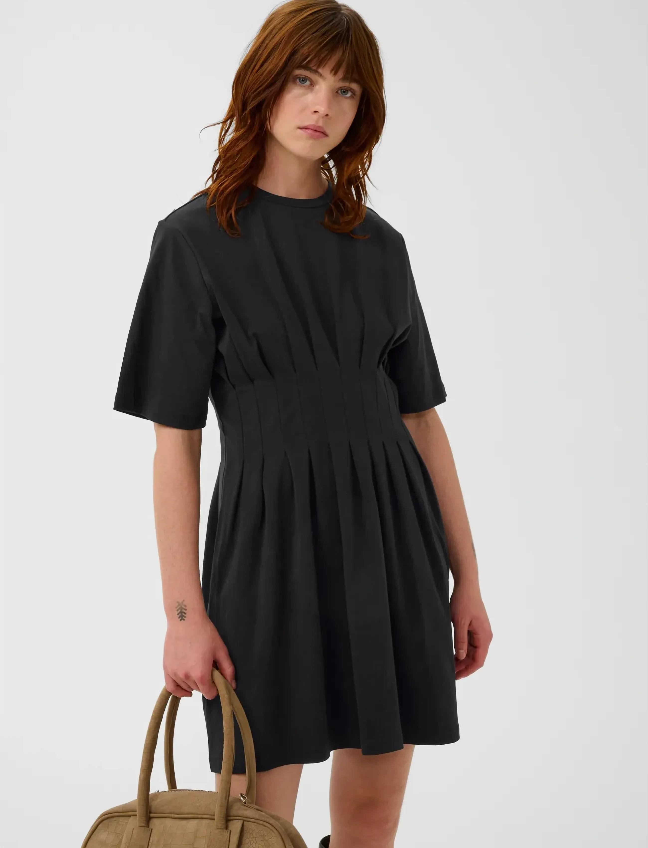 Gestuz Gzinez Short Dress, Kvinder, Plisseret Kort Kjole, Sort, Str: S