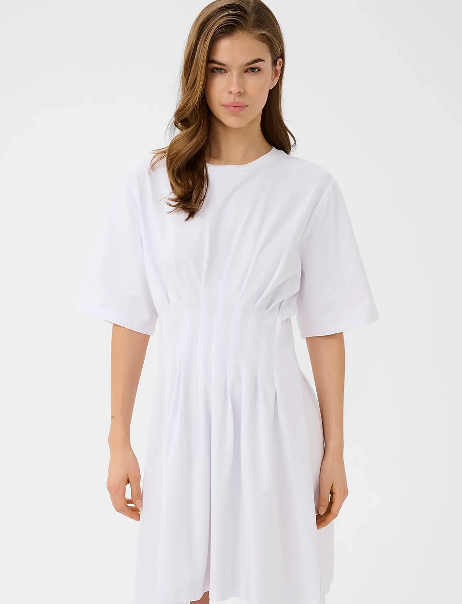 Gestuz - GZinez short dress - t-shirt-kleider - bright white - 0