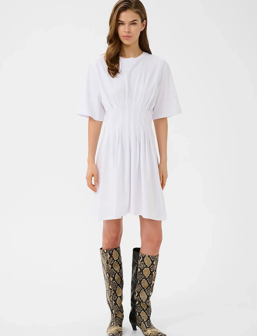 Gestuz - GZinez short dress - t-shirt-kleider - bright white - 3