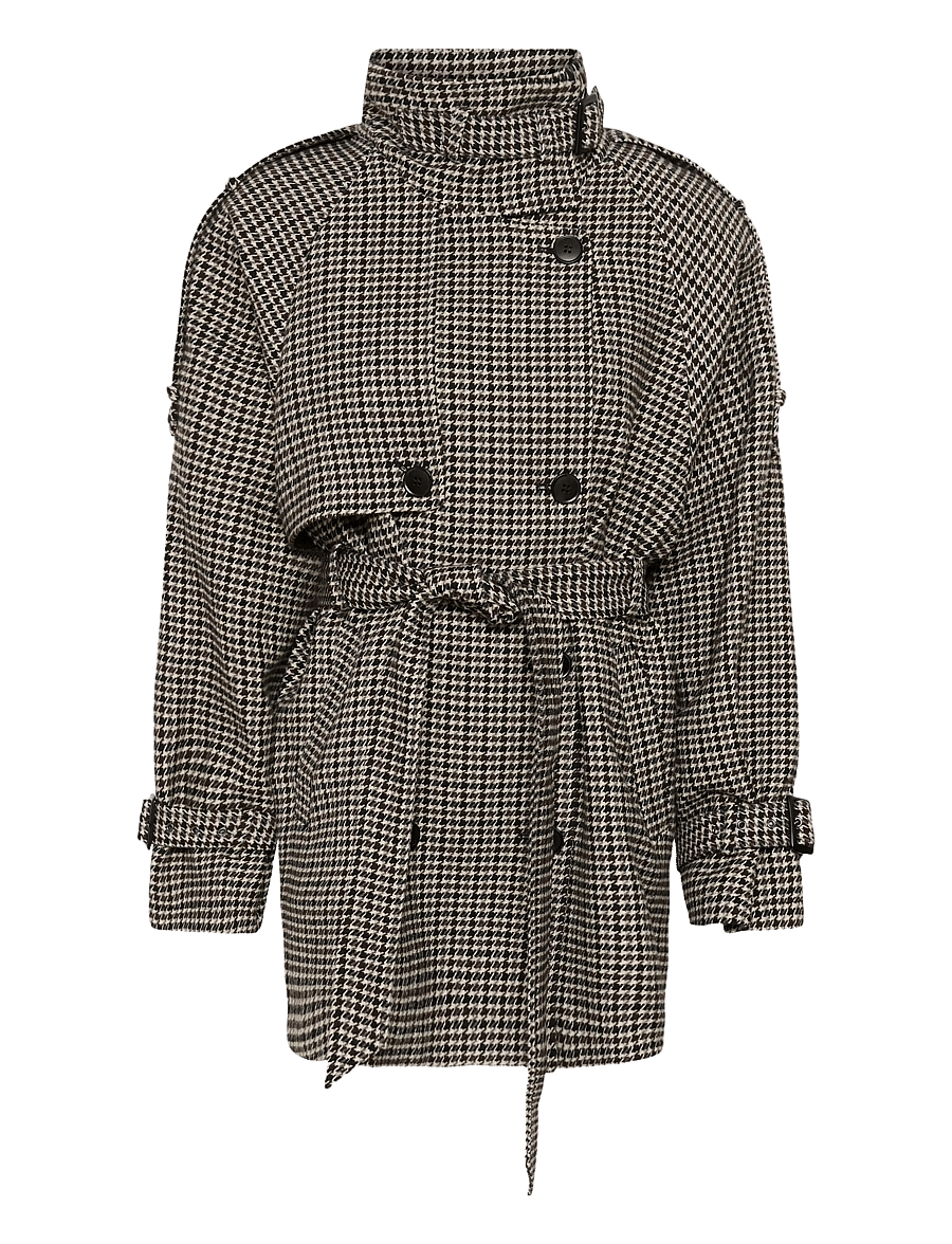 Gestuz - GZavic midi HT jacket - brown/green houndstooth - 0