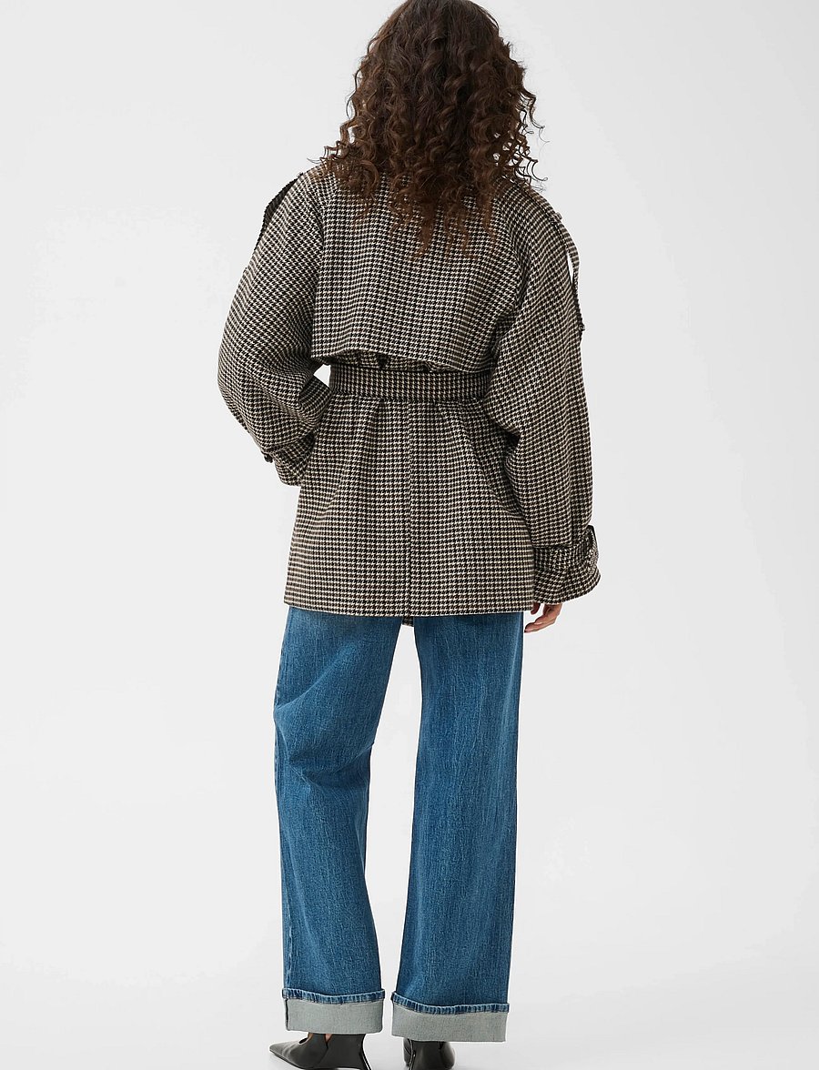 Gestuz - GZavic midi HT jacket - brown/green houndstooth - 4
