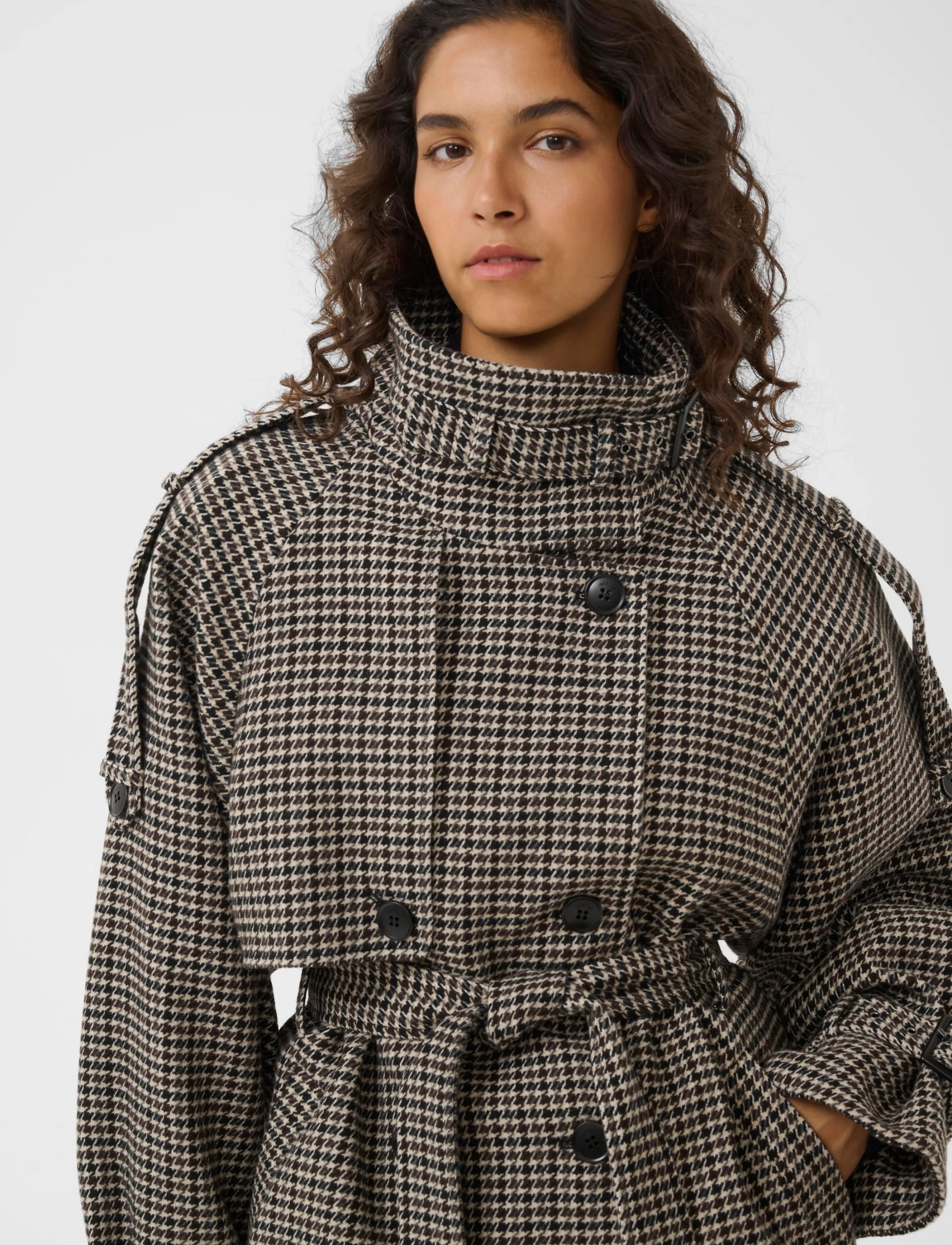 Gestuz - GZavic midi HT jacket - brown/green houndstooth - 5