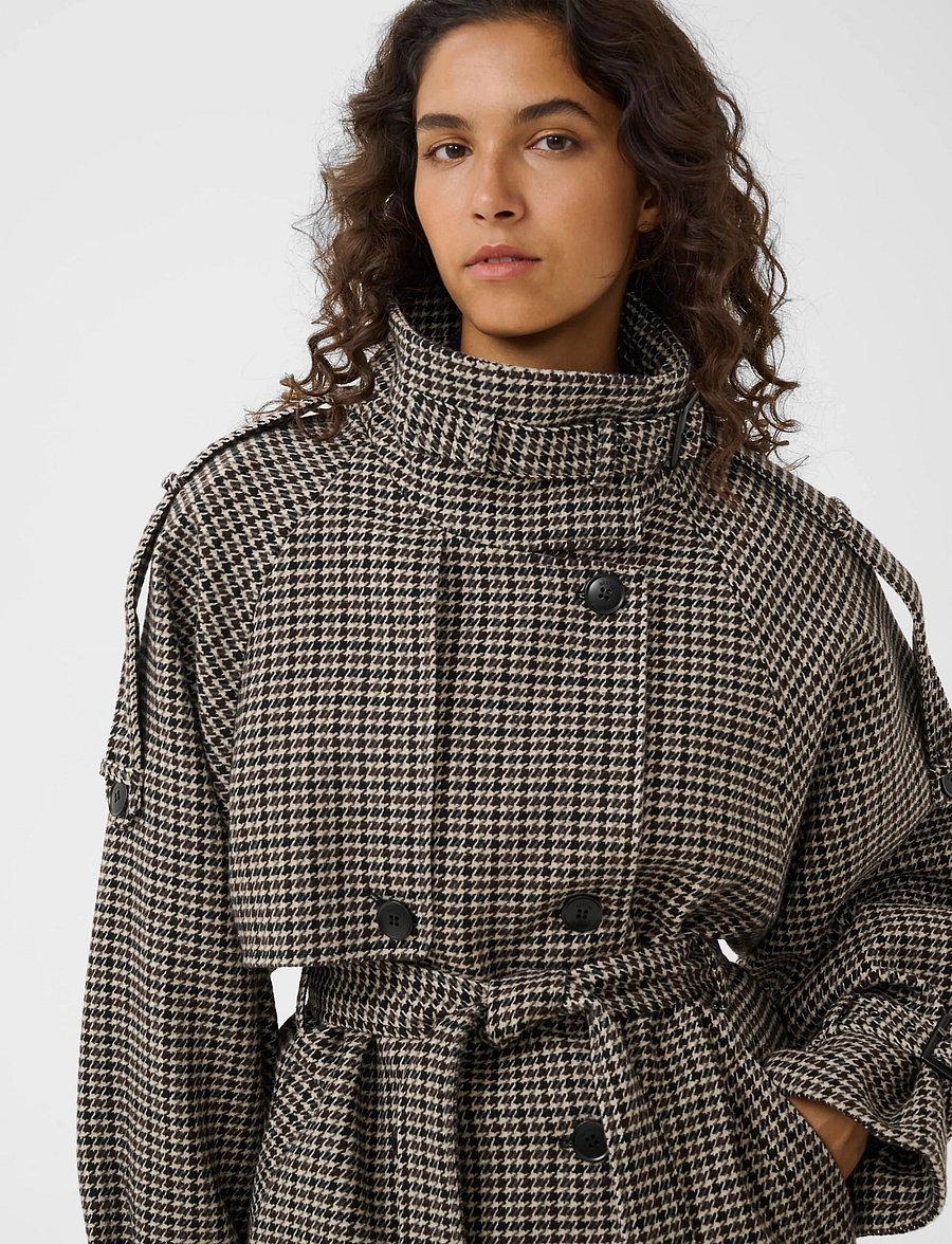 Gestuz - GZavic midi HT jacket - brown/green houndstooth - 5
