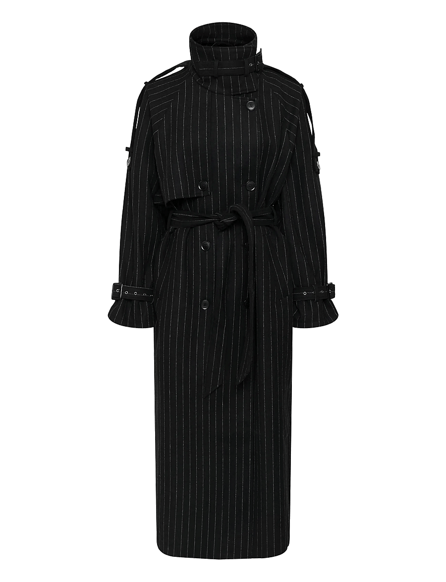 Gestuz - GZavic long pinstripe - vinterjakker - black pinstripe - 0