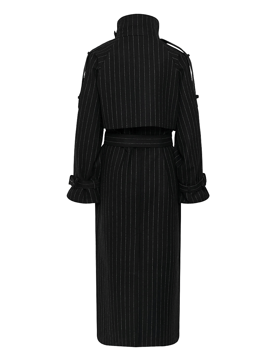 Gestuz - GZavic long pinstripe - vinterjakker - black pinstripe - 1