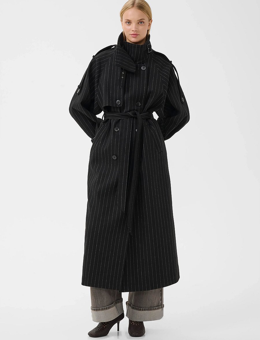 Gestuz - GZavic long pinstripe - vinterjakker - black pinstripe - 2