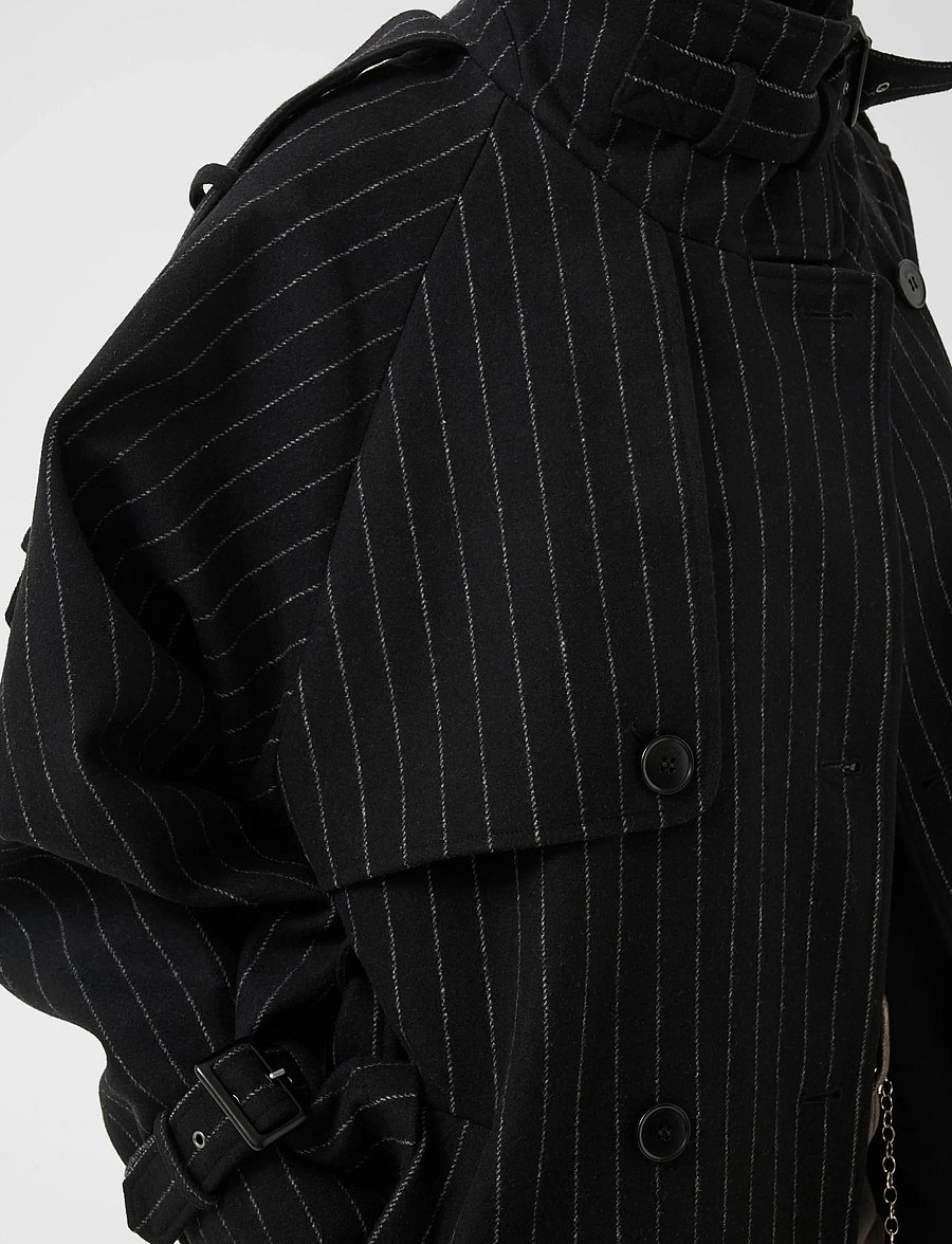 Gestuz - GZavic long pinstripe - vinterjakker - black pinstripe - 4