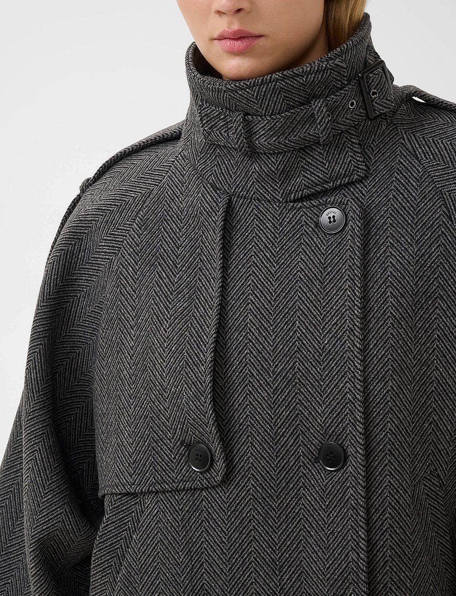 Gestuz - GZavic short HB jacket - villased jakid - herringbone black/grey - 5