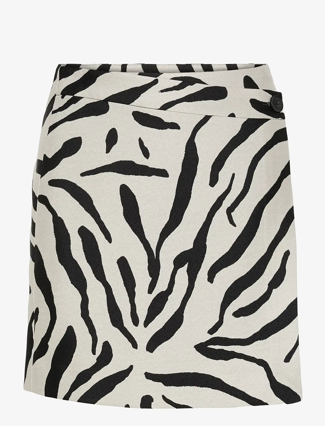 Gestuz - GZzebe wrap MW skirt - wickelröcke - graphic black white animal - 1
